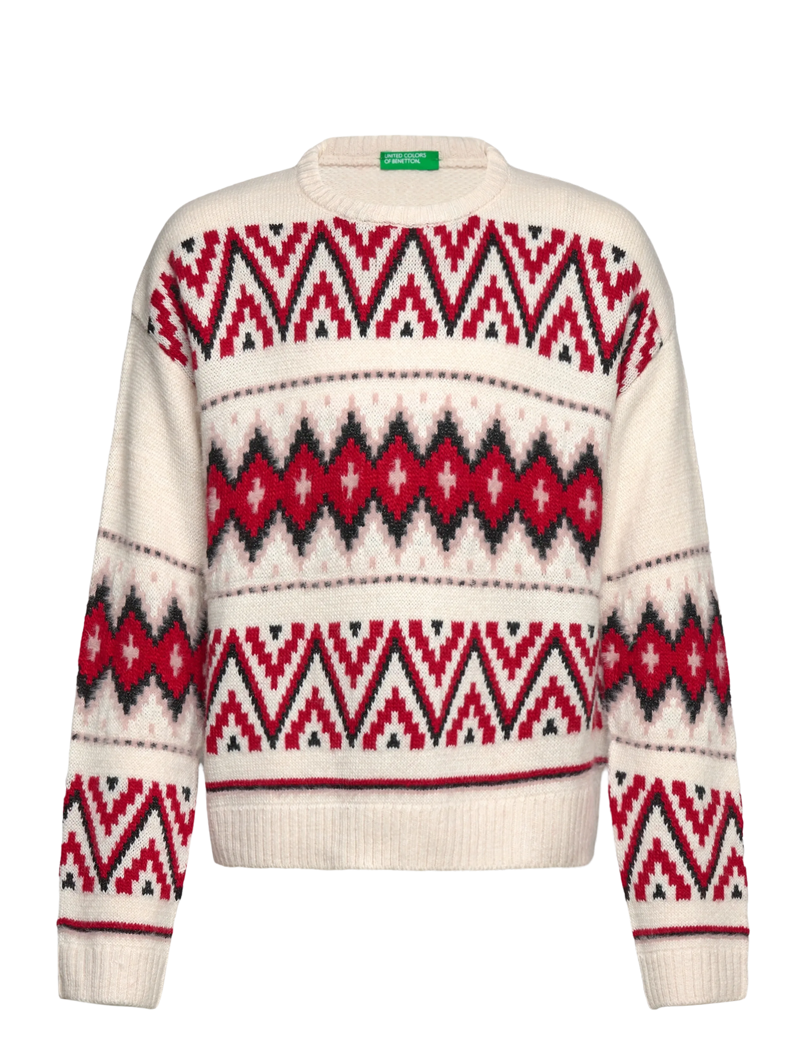 United Colors of Benetton SWEATER L/S - Strickmode - WHITE / white