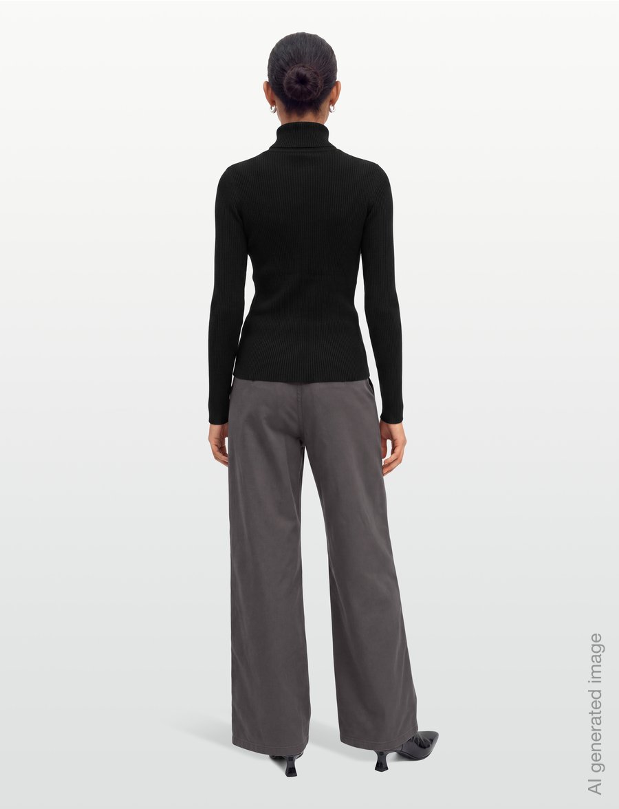 United Colors of Benetton - TURTLE NECK SWEATER - rullekraver - black - 4