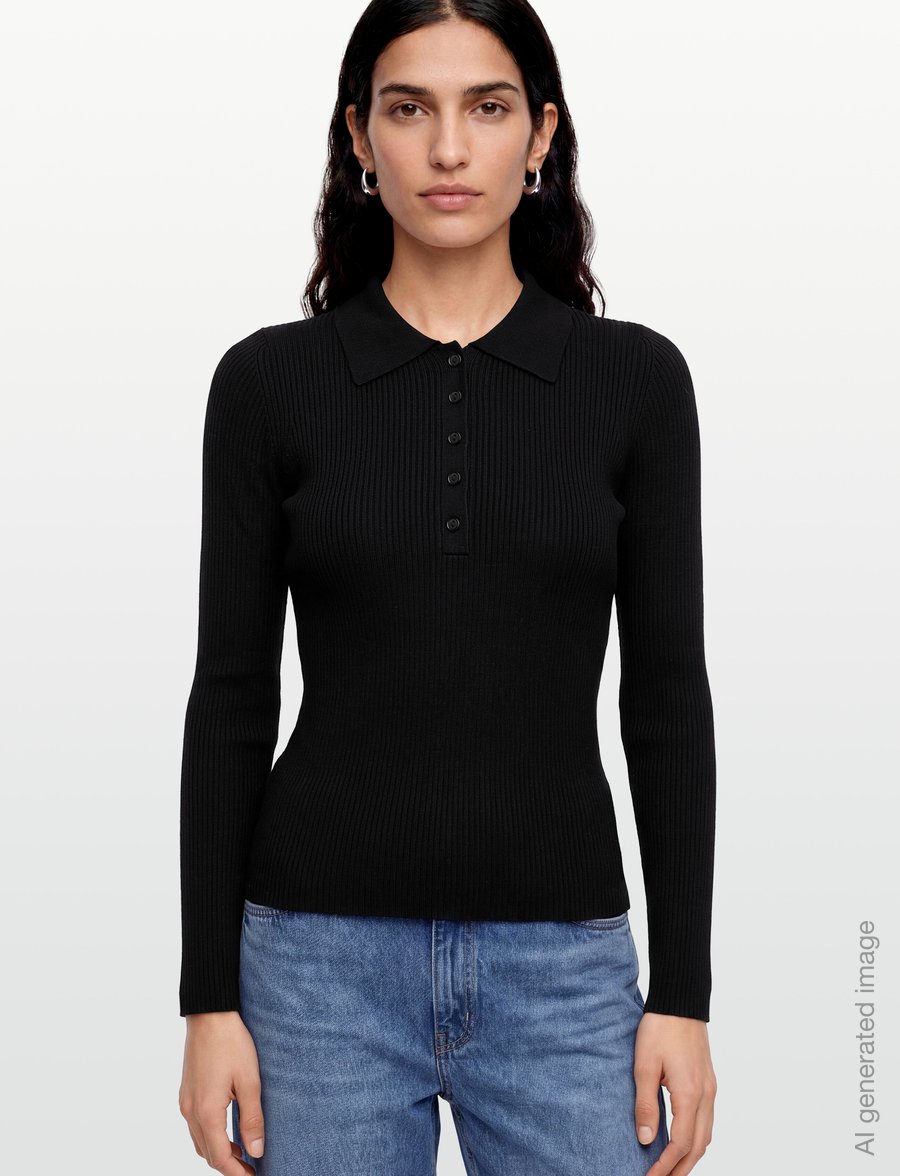 United Colors of Benetton - L/S POLO SHIRT - poloer - black - 3