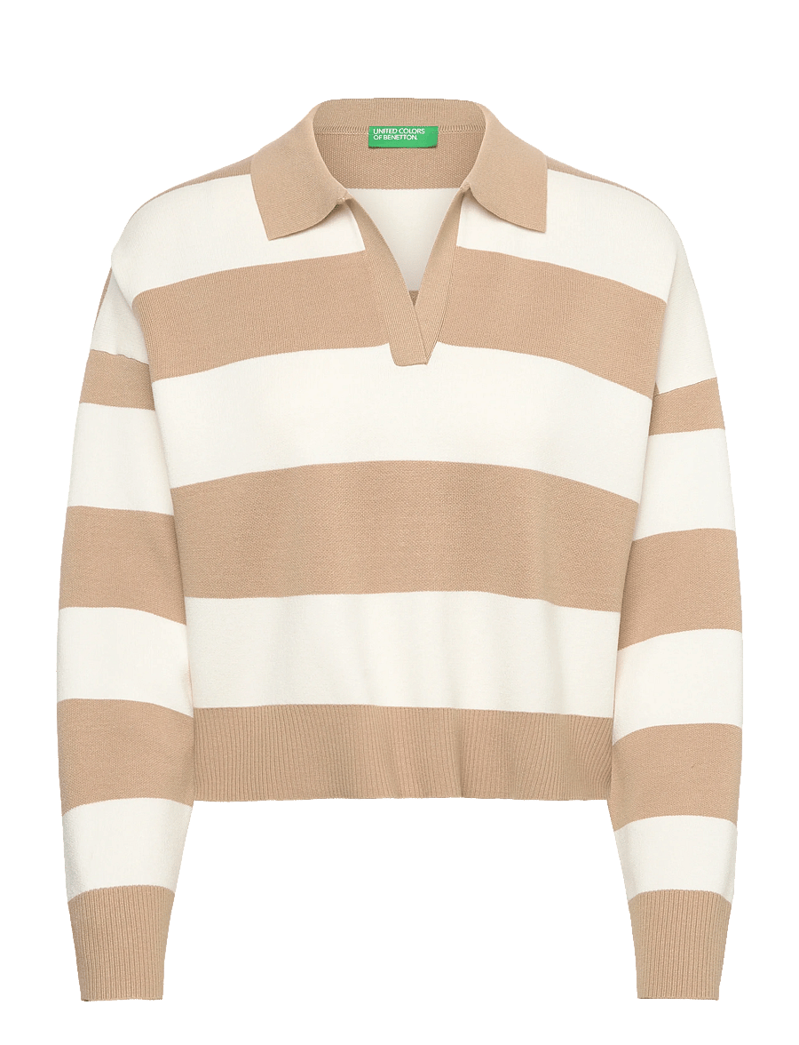 United Colors of Benetton - L/S POLO SHIRT - pullover - beige - 1