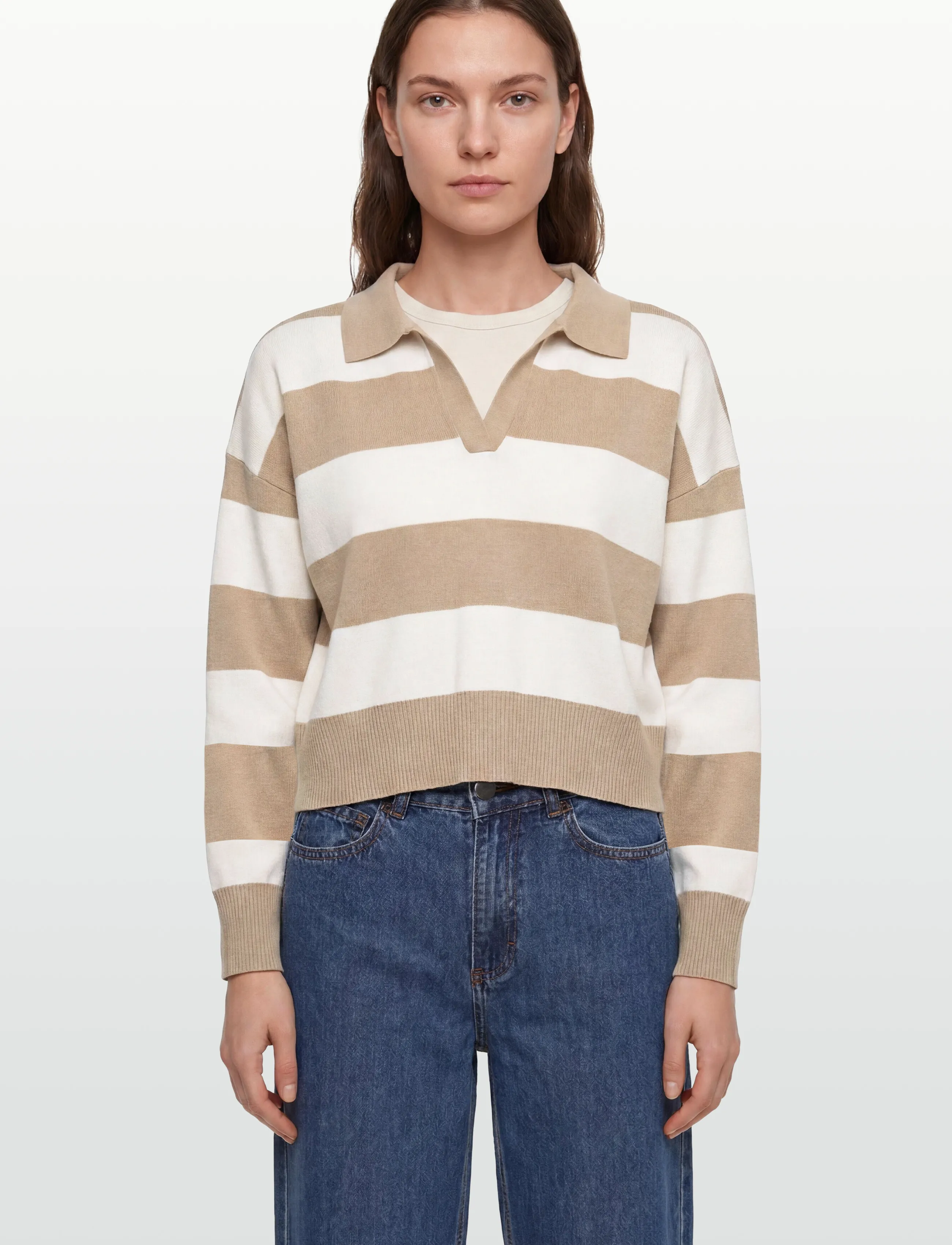 United Colors of Benetton - L/S POLO SHIRT - pullover - beige - 3