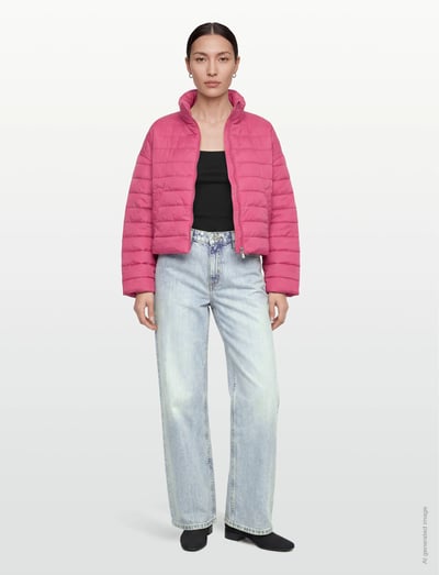 United Colors of Benetton JACKET - Pūkinės ir dygsniuotos striukės - PINK / pink/rose