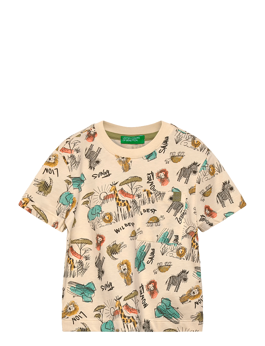 United Colors of Benetton - T-SHIRT - t-shirts à manches courtes - beige - 0