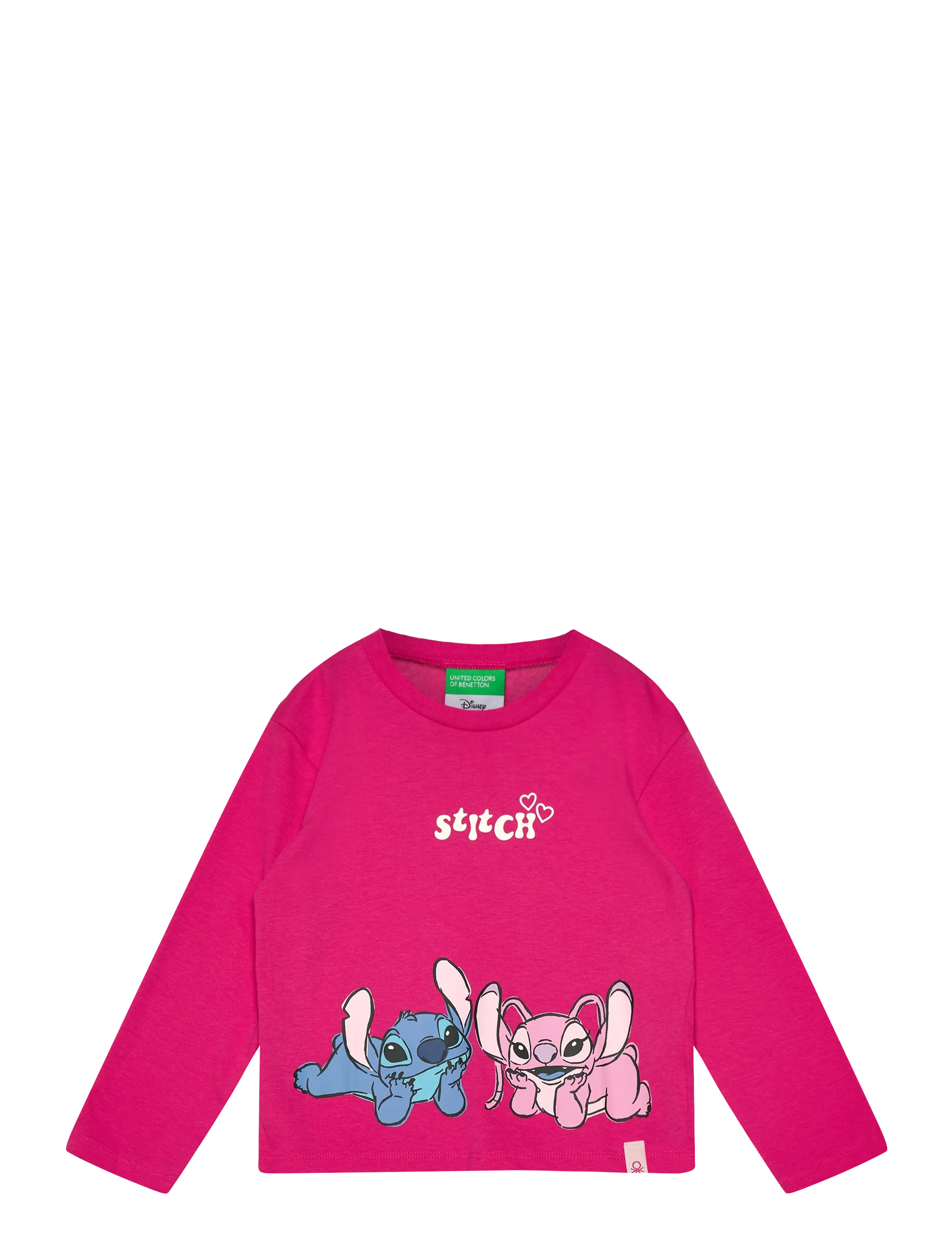 United Colors of Benetton T-Shirt L/S, 104, Pink, T-Shirts > Langærmede T-shirts, Børn