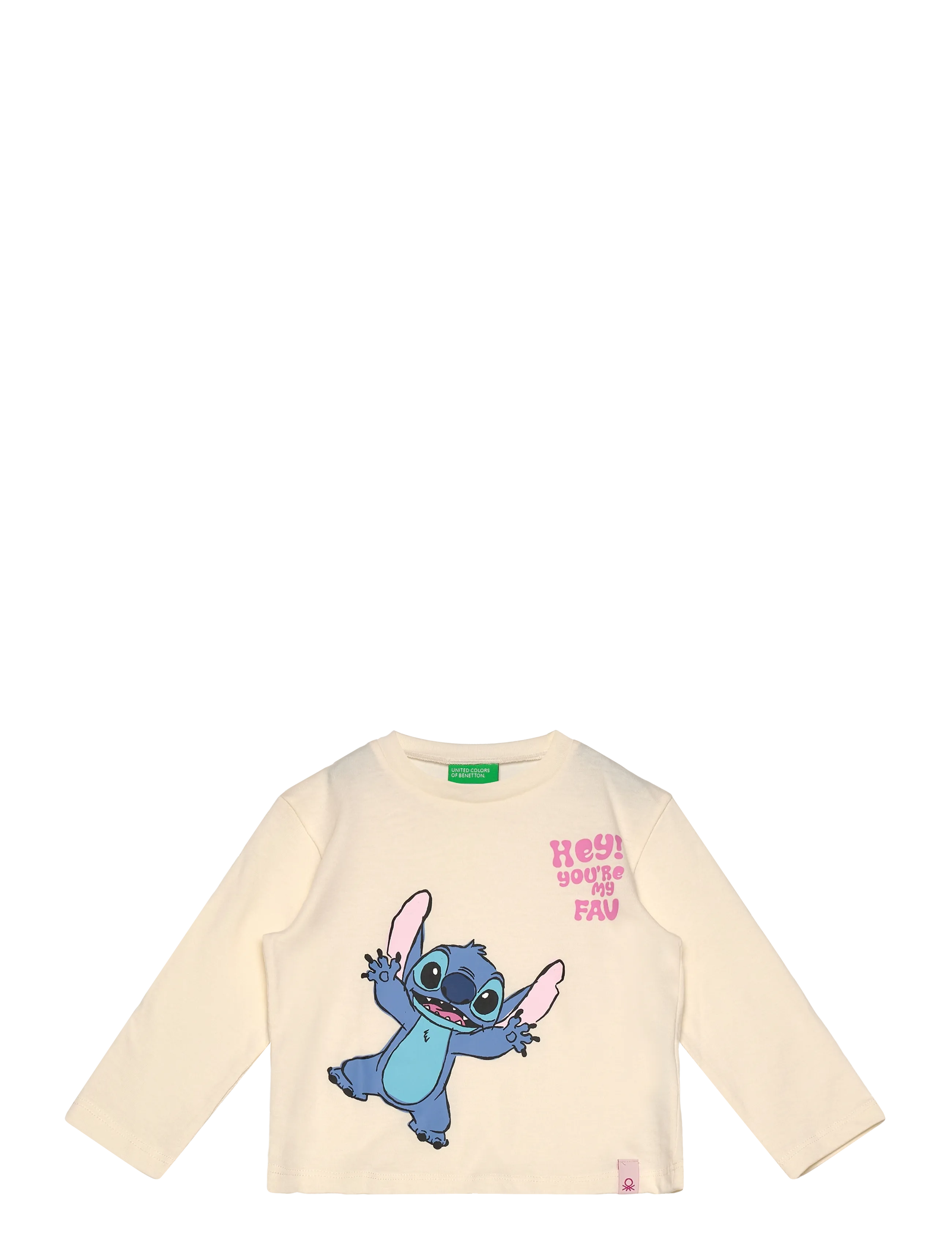 United Colors of Benetton T-Shirt L/S, 98, T-shirts, Creme - Long-sleeved Kinder