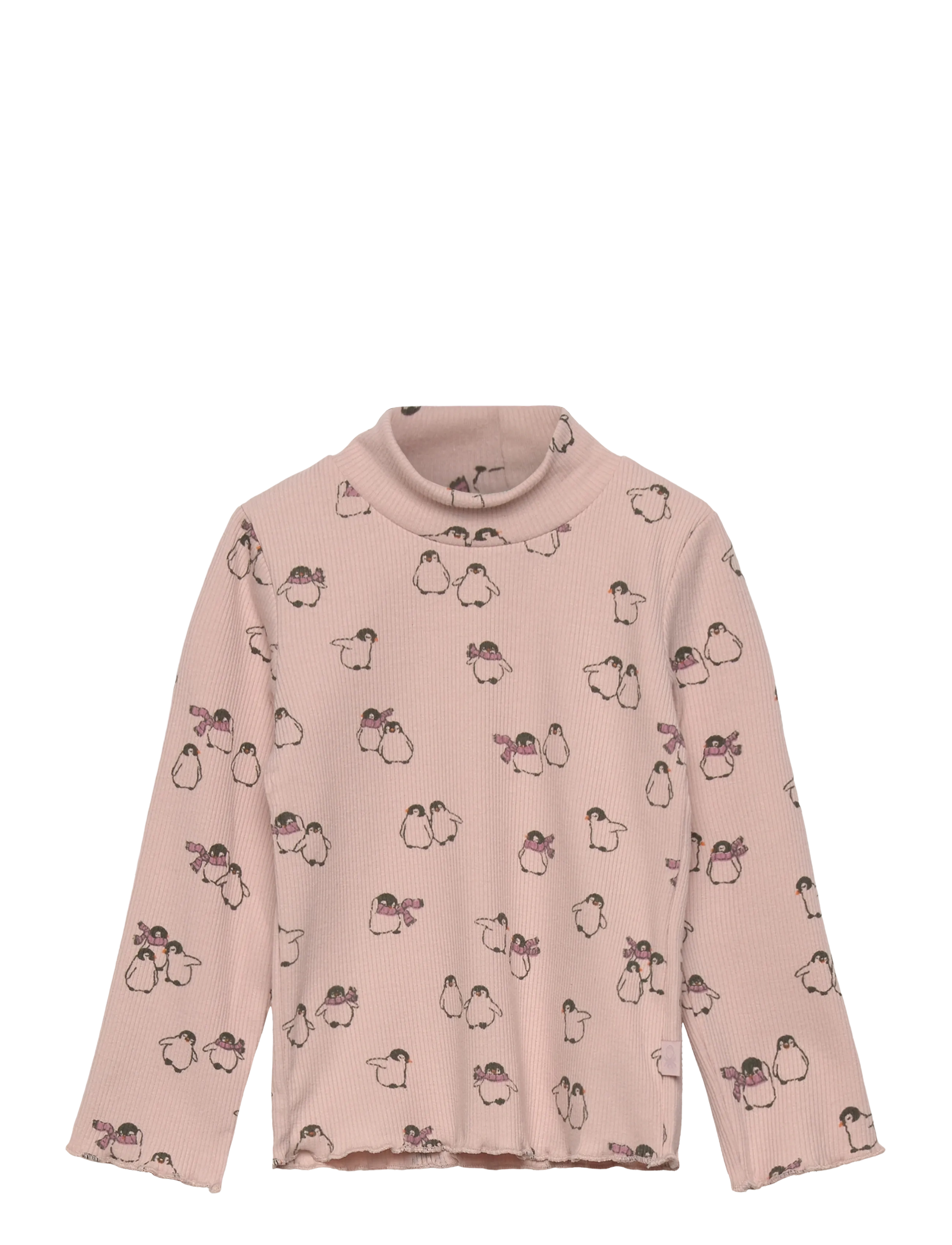 United Colors of Benetton Sweater L/S, Børn, Pingvin Print Rullekrave Top, Pink, Str: 82