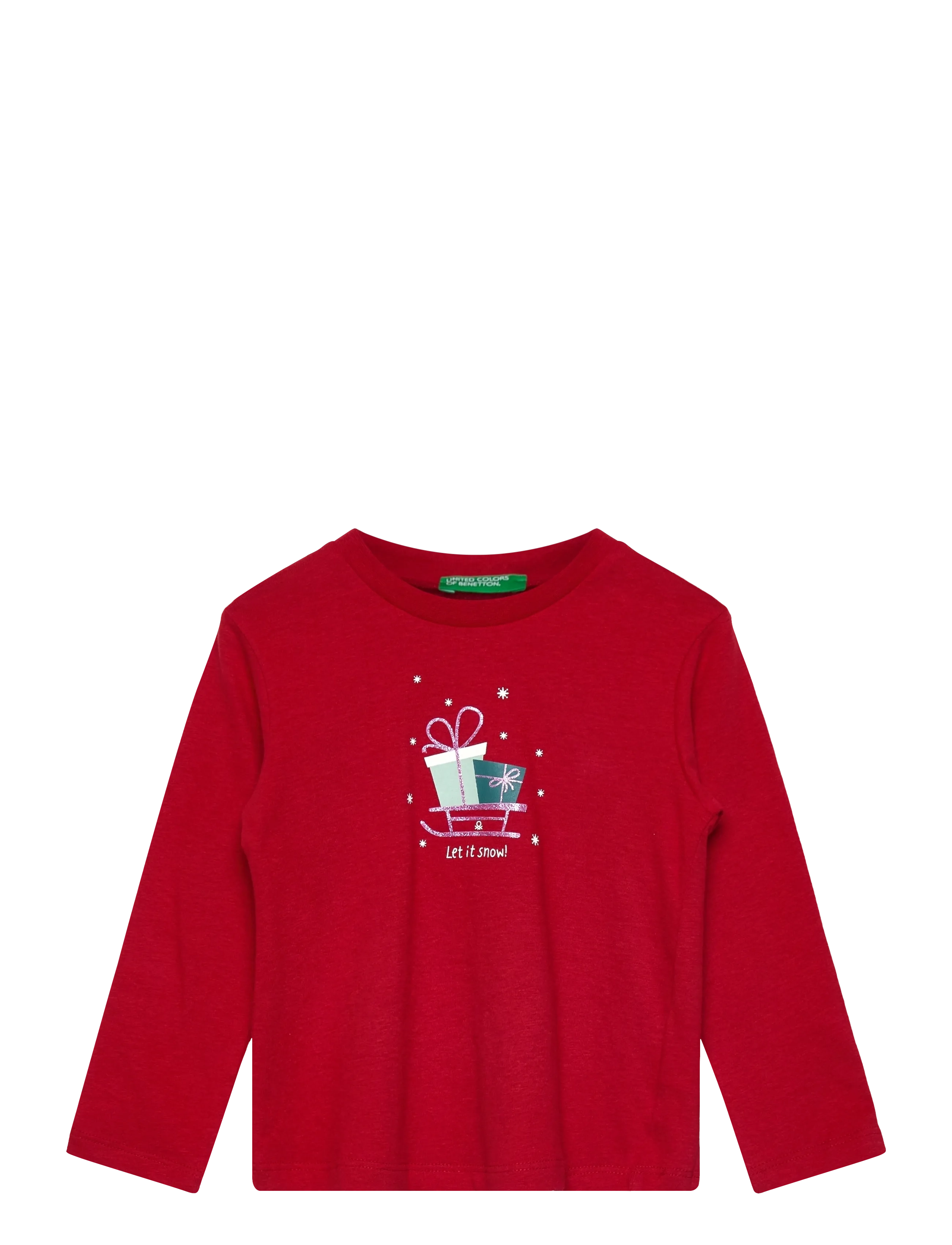 United Colors of Benetton T-Shirt L/S, 82, T-shirts, Rot - Long-sleeved Kinder