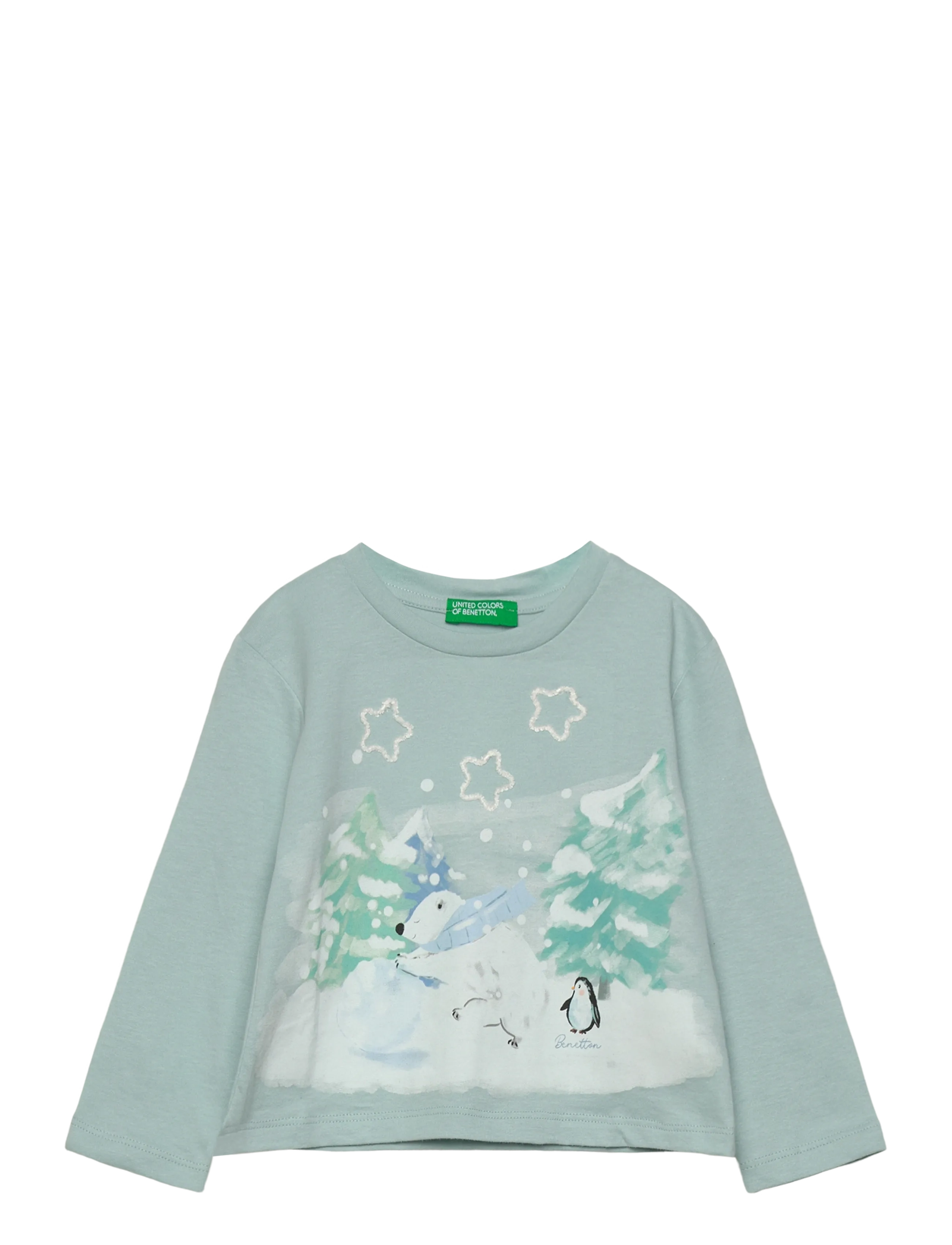 United Colors of Benetton T-Shirt L/S, 82, Green, T-Shirts > Langærmede T-shirts, Børn