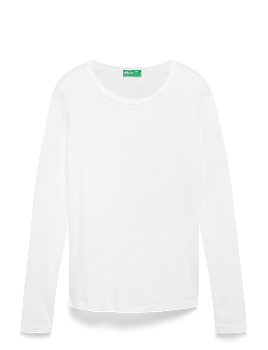 United Colors of Benetton - T-SHIRT L/S - långärmade toppar - white - 1