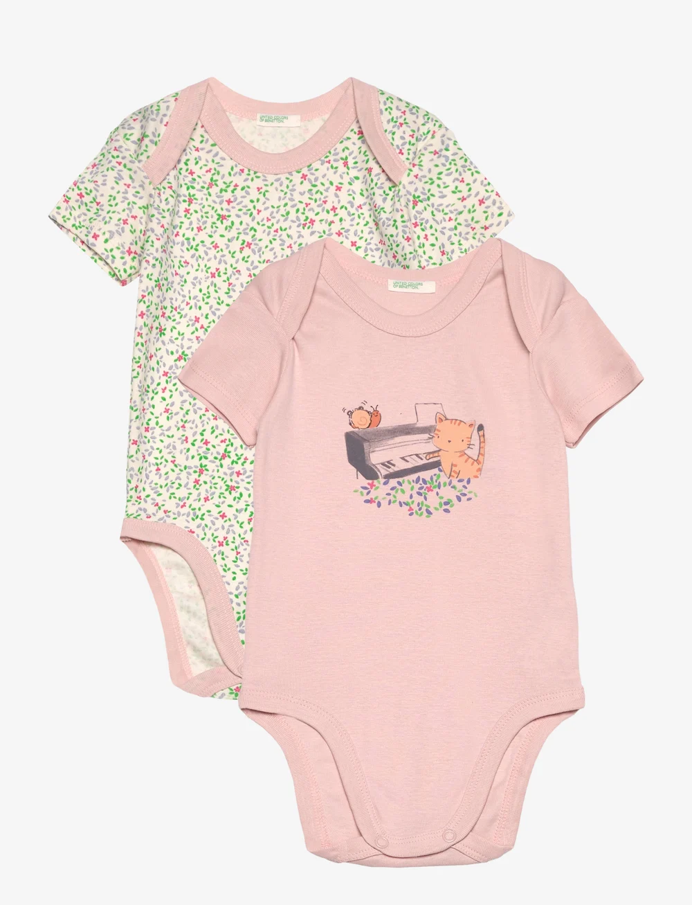 United Colors of Benetton - 2 BODYSUIT - kurzärmelige bodys - pink - 0