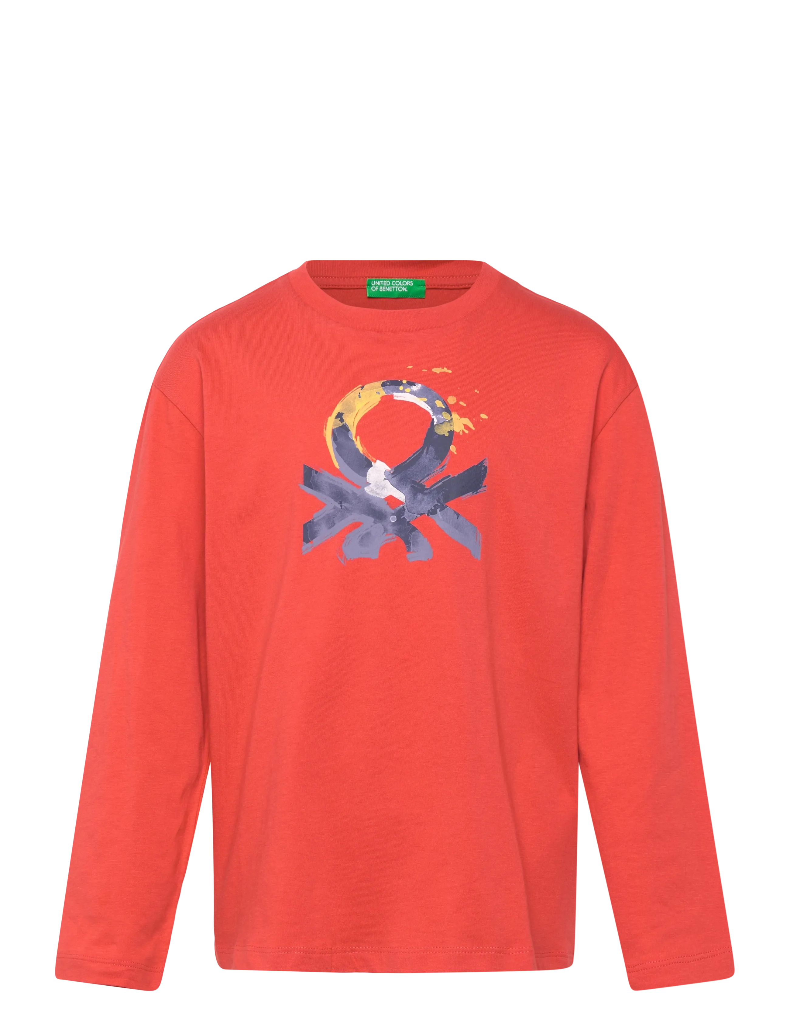 United Colors of Benetton T-Shirt L/S, 130, Red, T-Shirts > Langærmede T-shirts, Børn