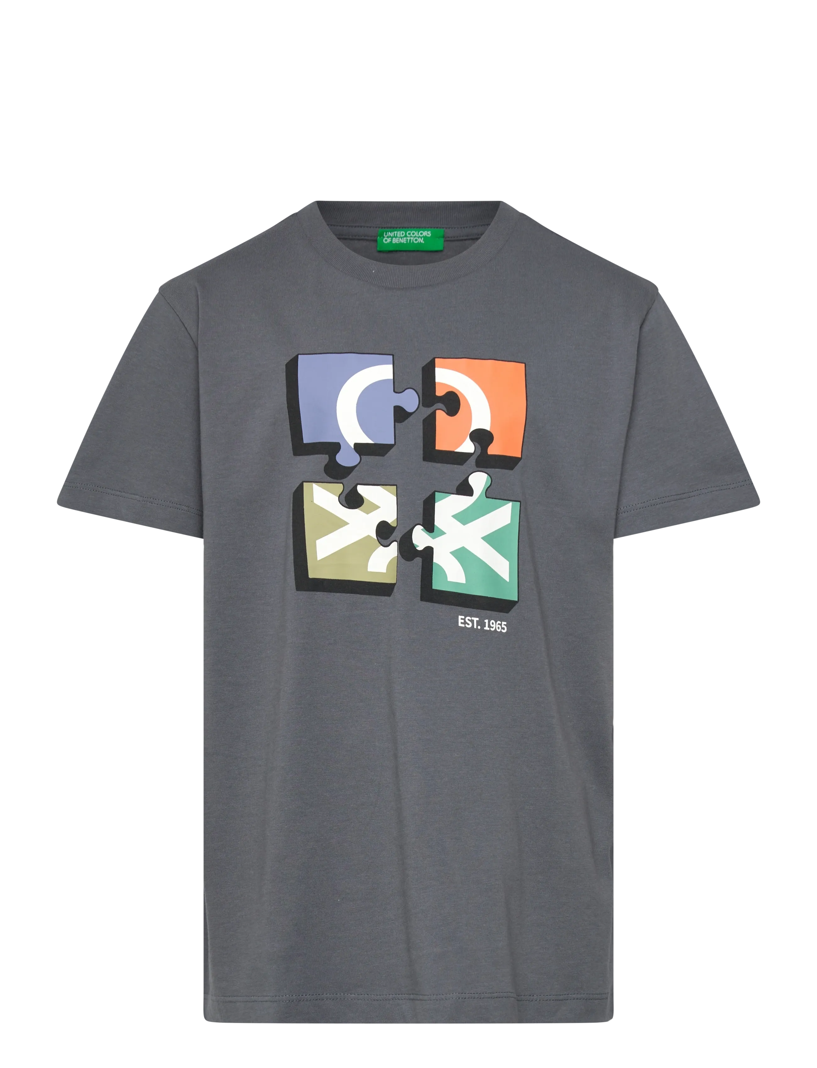 United Colors of Benetton T-Shirt, Børn, Grafisk T-shirt, Grøn, Str: 130