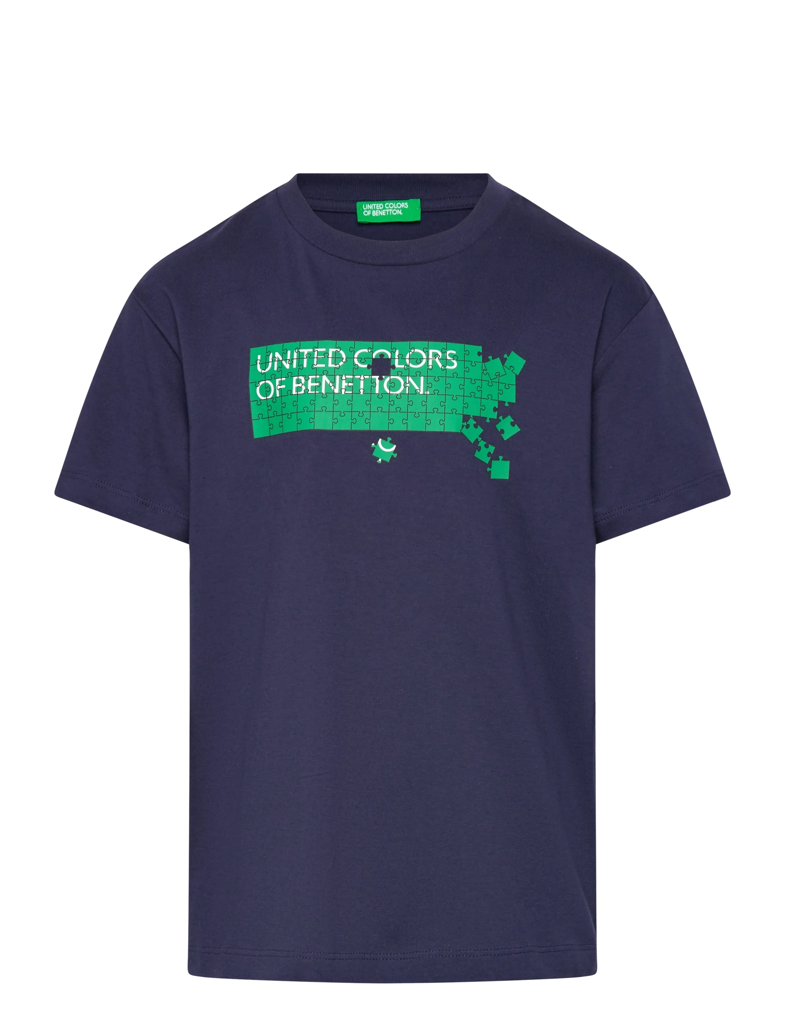 United Colors of Benetton T-Shirt, Børn, Grafisk T-shirt, Navy, Str: 160