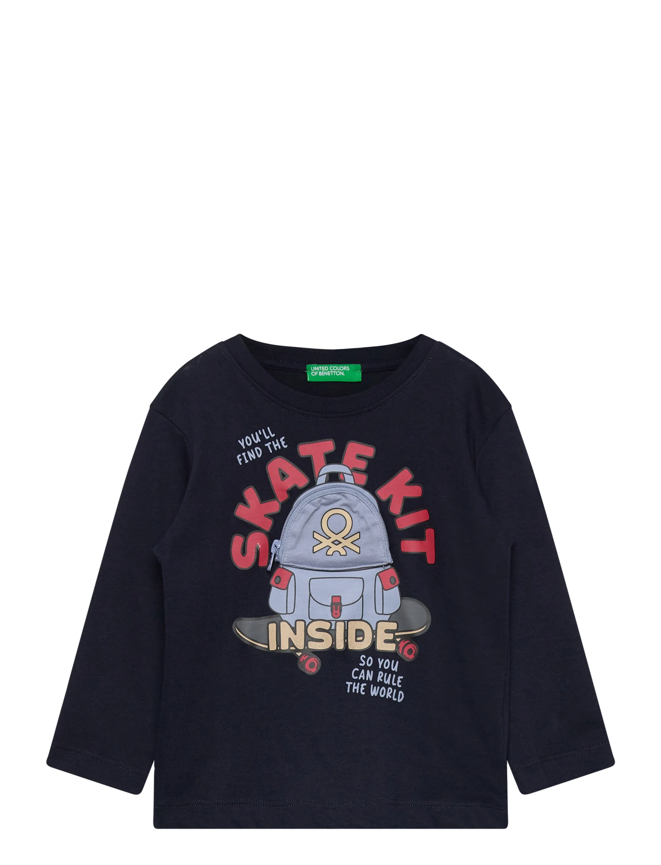 United Colors of Benetton T-Shirt L/S, 98, Navy, T-Shirts > Langærmede T-shirts, Børn