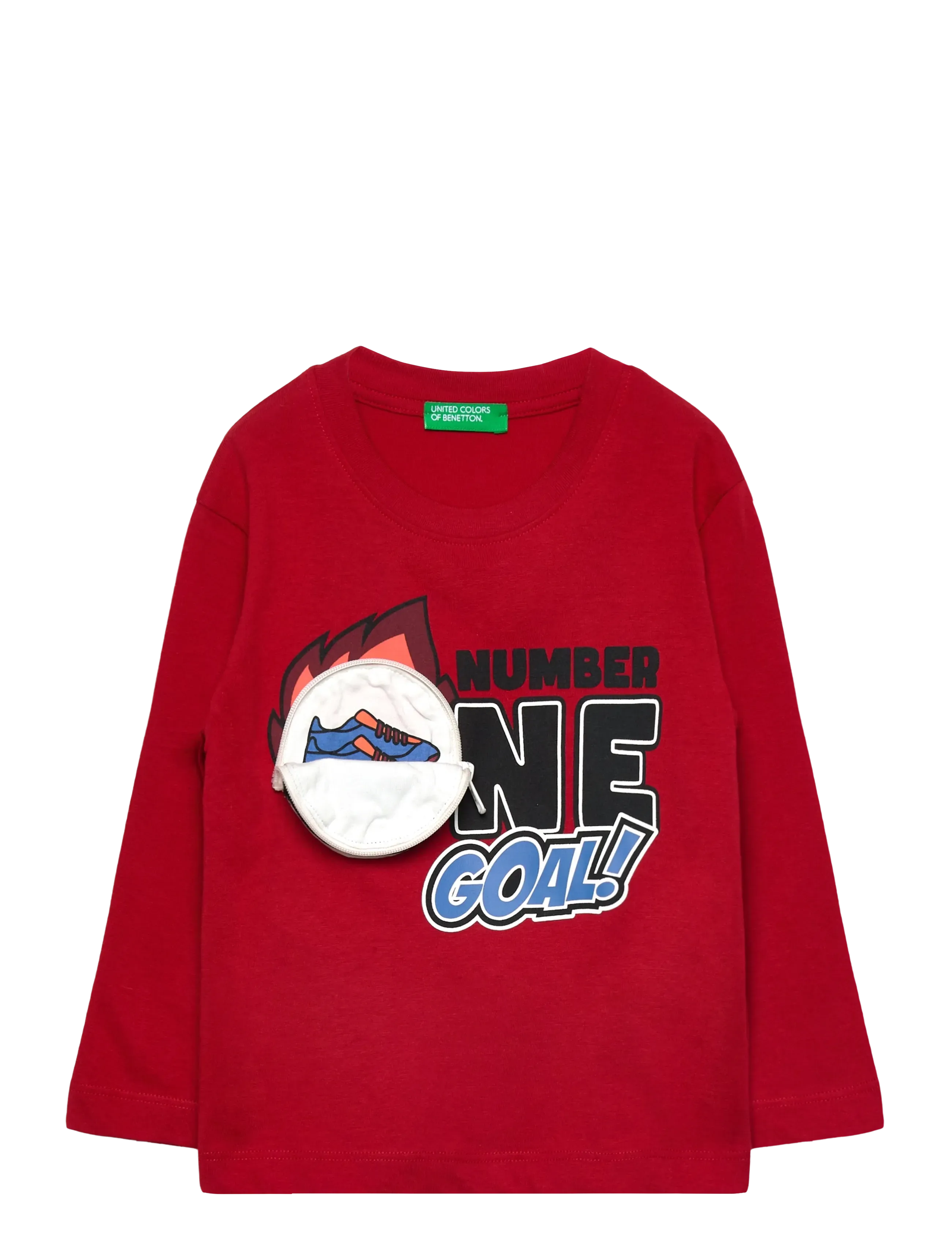 United Colors of Benetton T-Shirt L/S, 104, Red, T-Shirts > Langærmede T-shirts, Børn