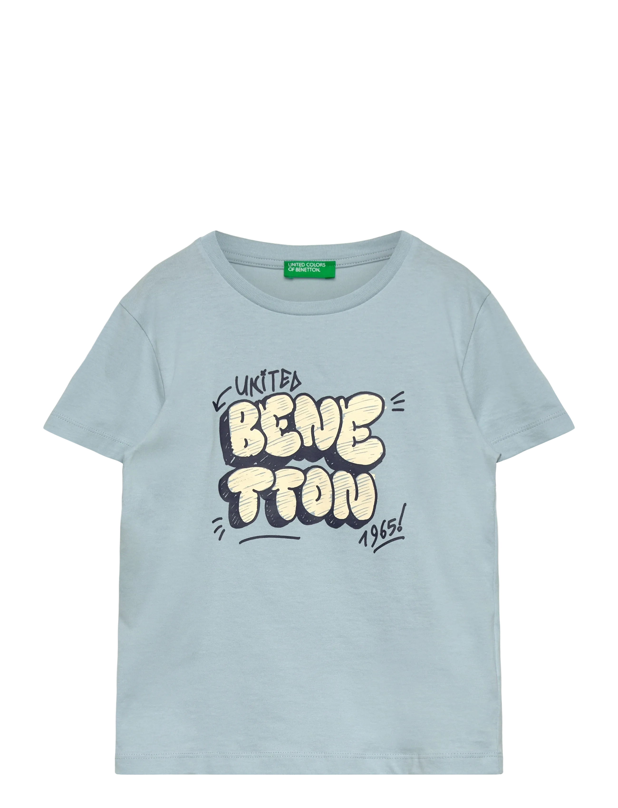 United Colors of Benetton T-Shirt, Børn, Logo T-Shirt, Blå, Str: 82