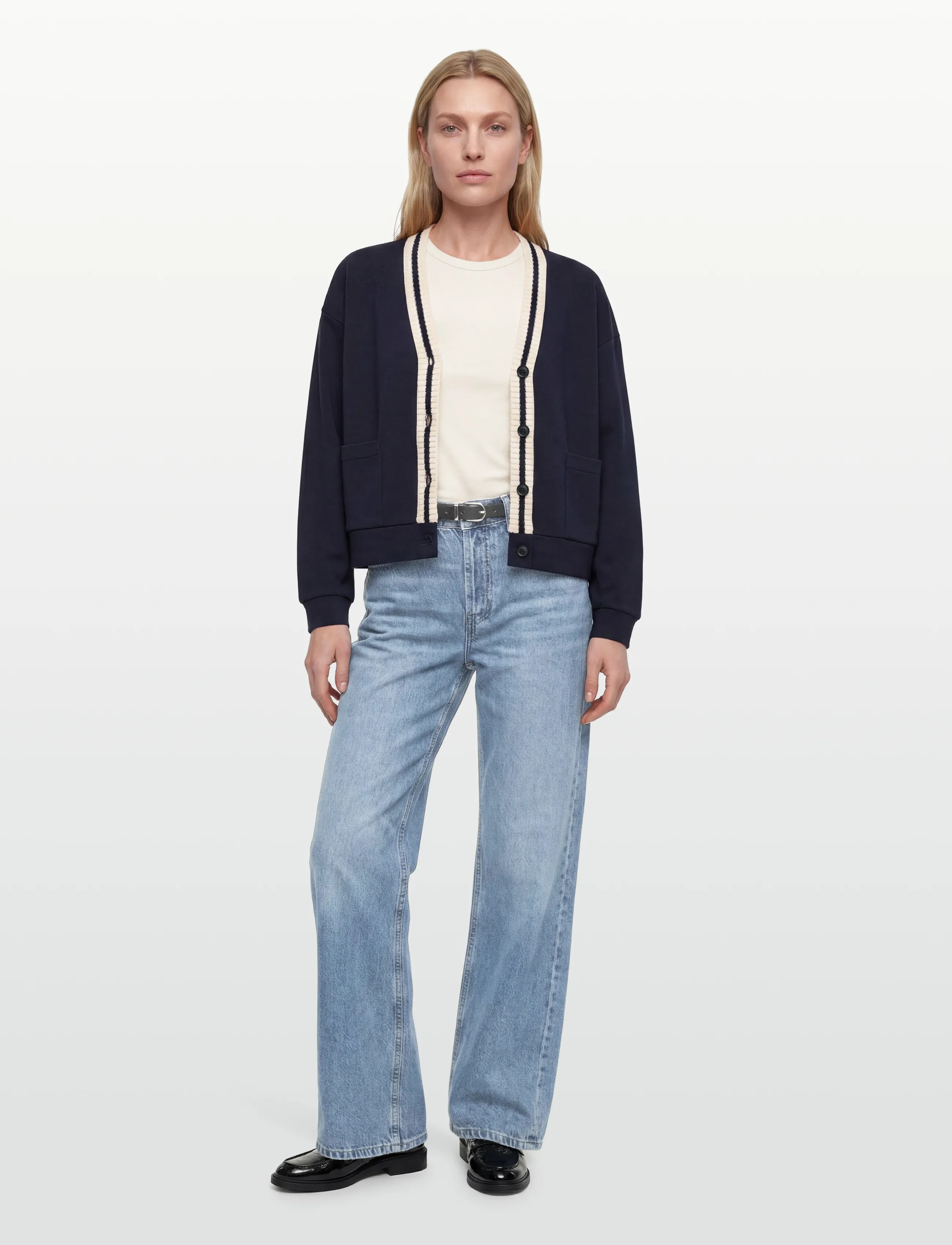United Colors of Benetton L/S Cardigan, XS, Navy, Strik > Cardigans, Dame