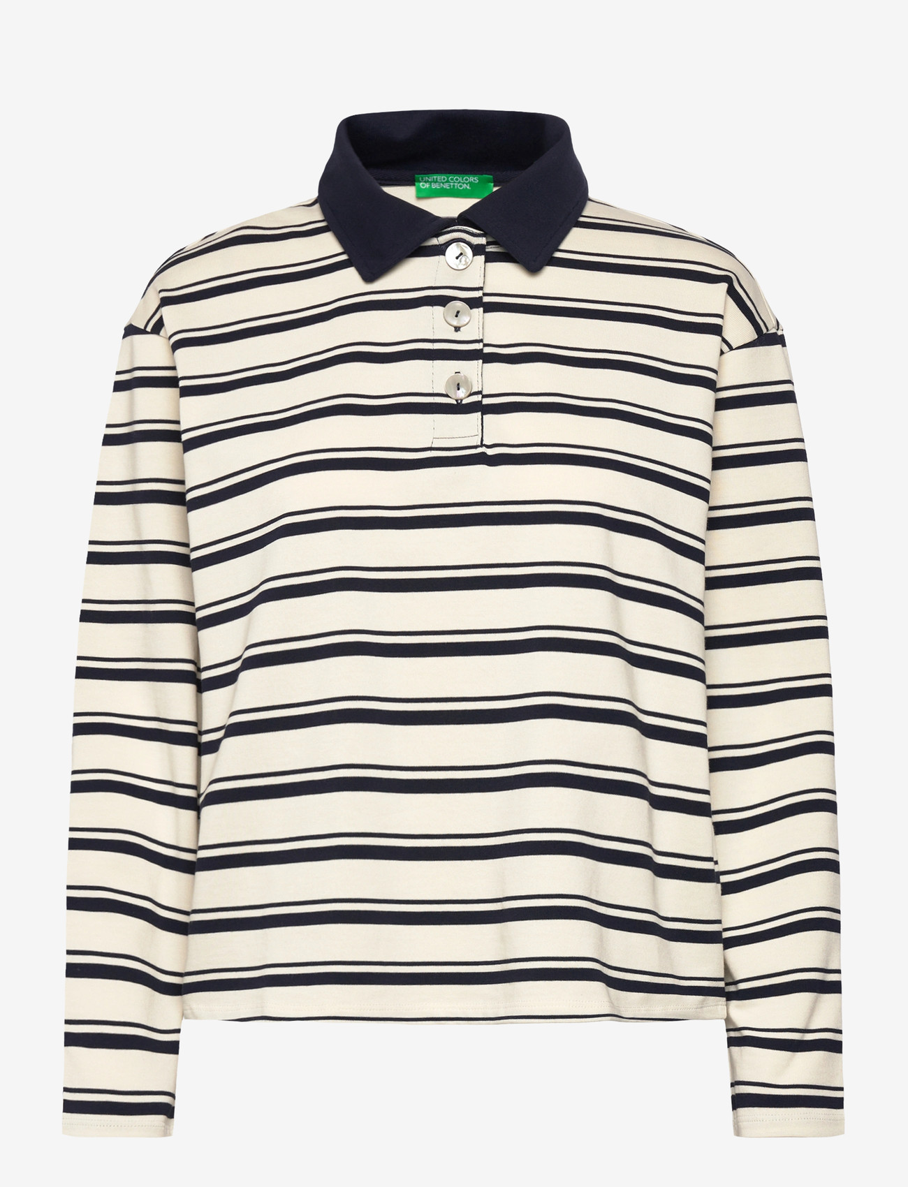 United Colors of Benetton - L/S POLO SHIRT - langärmlige tops - cream - 0