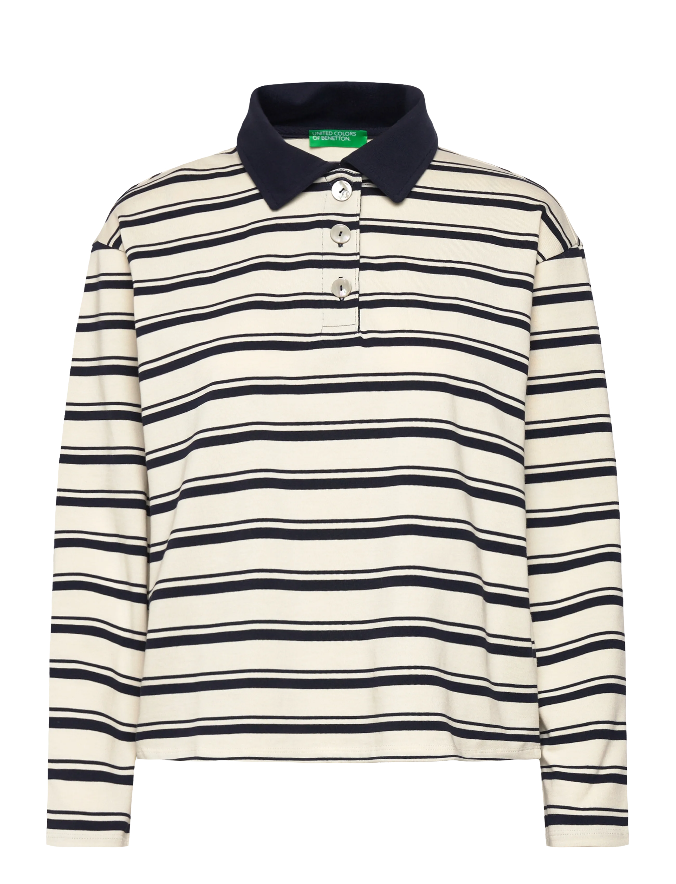 United Colors of Benetton L/S POLO SHIRT - Riided - CREAM / cream