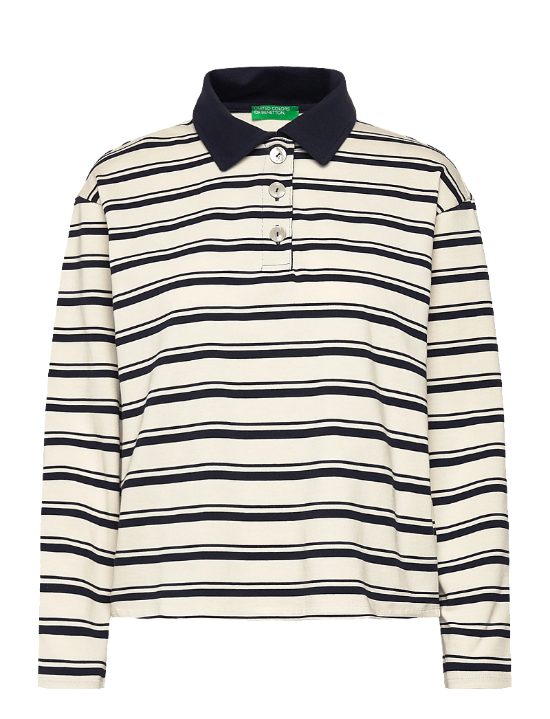 United Colors of Benetton - L/S POLO SHIRT - langärmlige tops - cream - 0