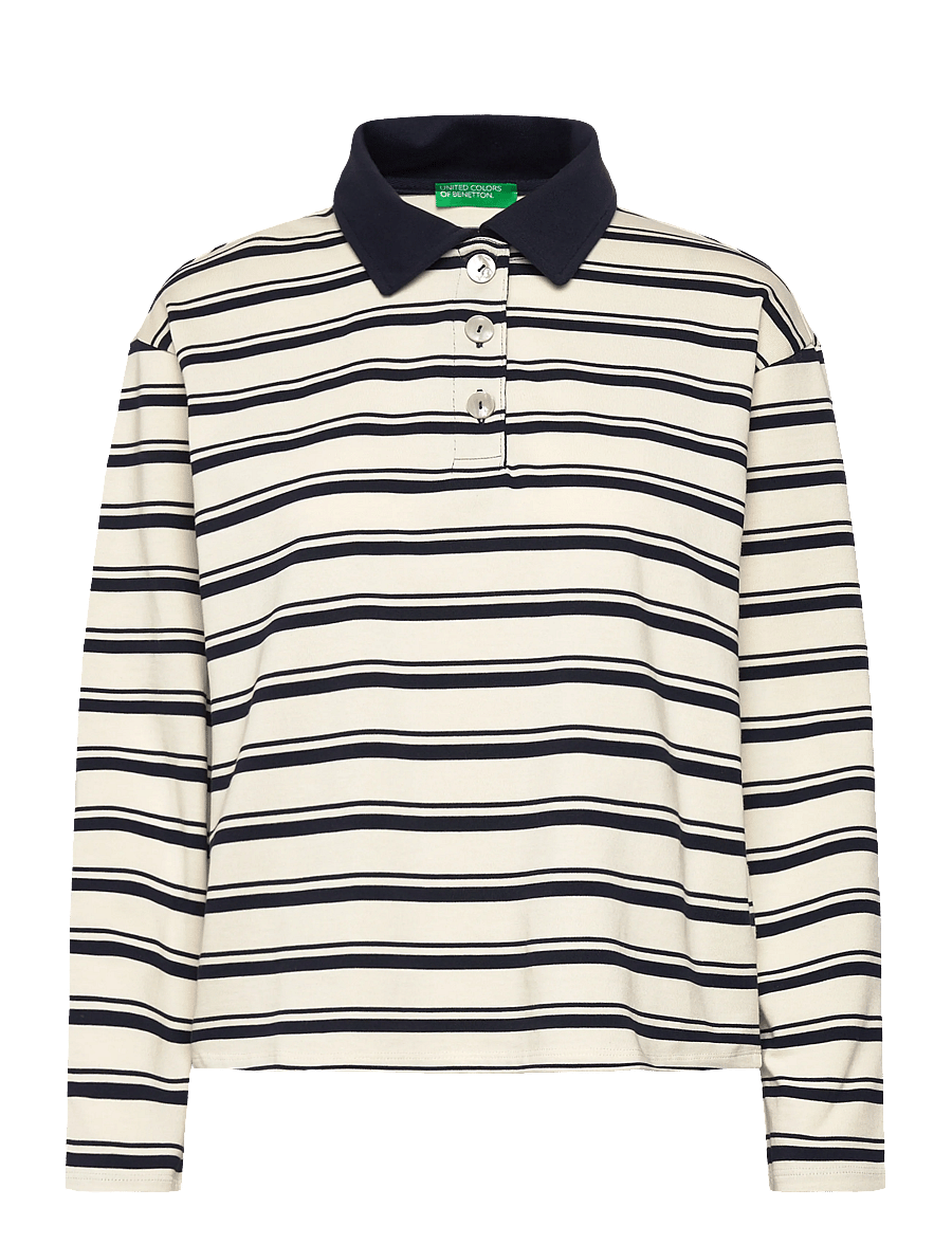 United Colors of Benetton - L/S POLO SHIRT - long-sleeved tops - cream - 1