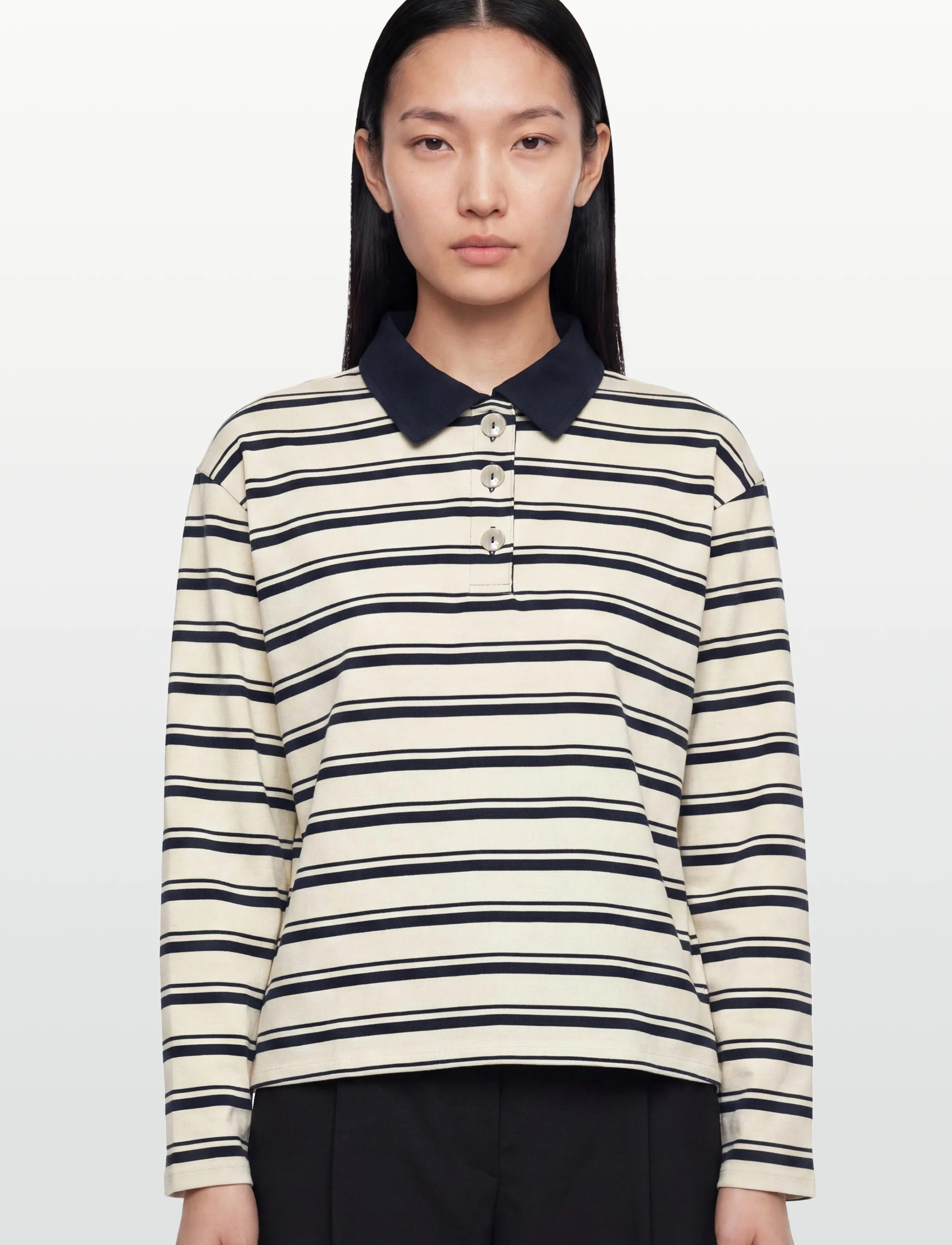 United Colors of Benetton - L/S POLO SHIRT - langärmlige tops - cream - 3