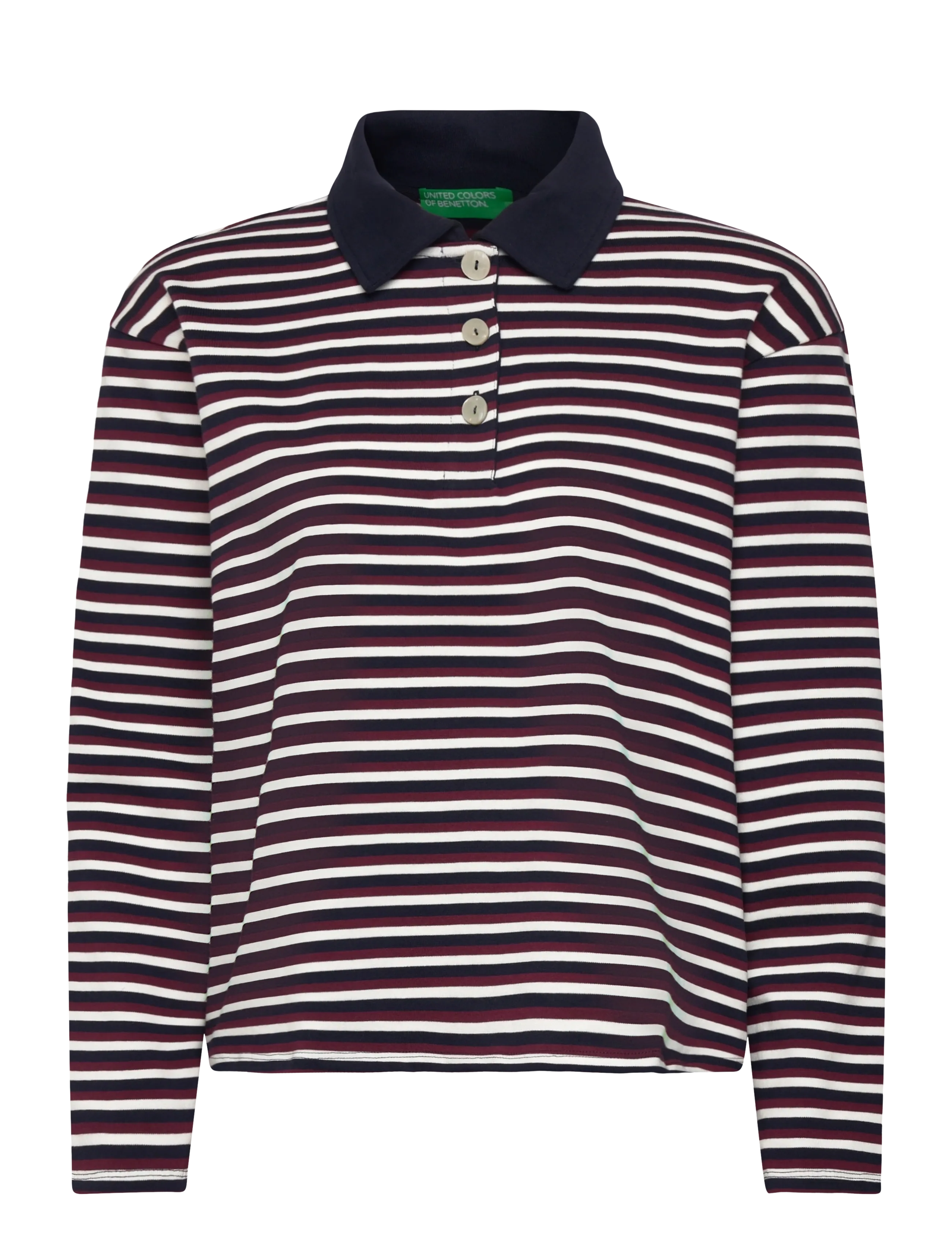 United Colors of Benetton L/S POLO SHIRT - Långärmade toppar - MULTICOLOR / navy