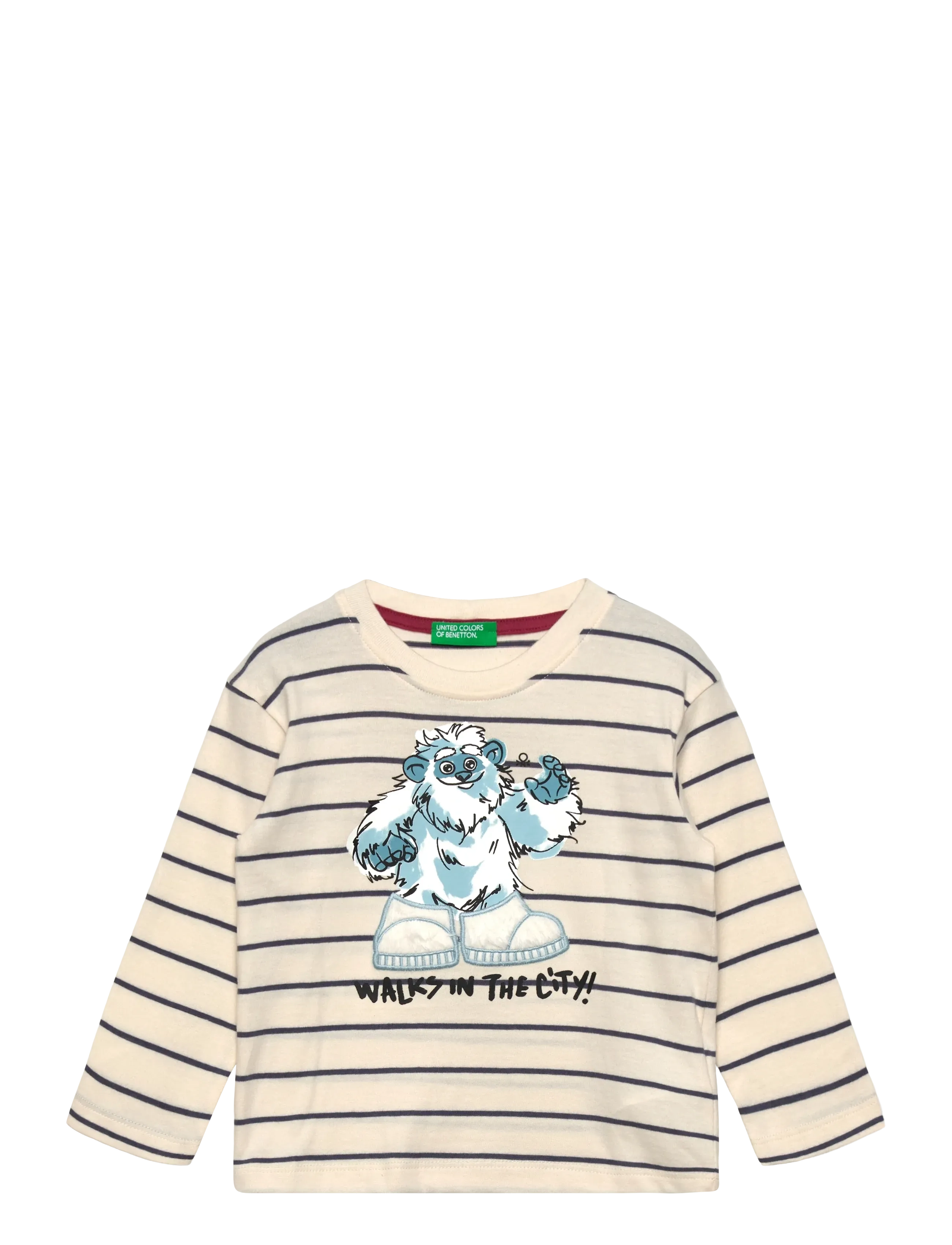 United Colors of Benetton T-Shirt L/S, 104, Cream, T-Shirts > Langærmede T-shirts, Børn