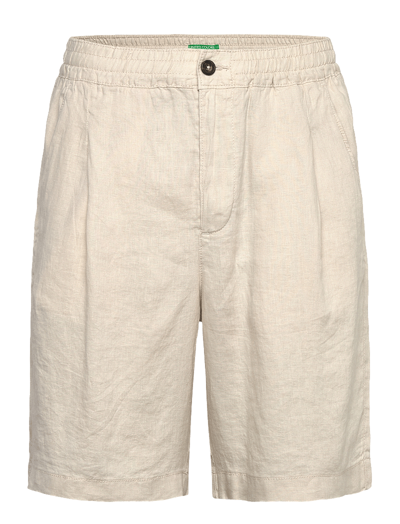 United Colors of Benetton - BERMUDA - leinen-shorts - beige - 0