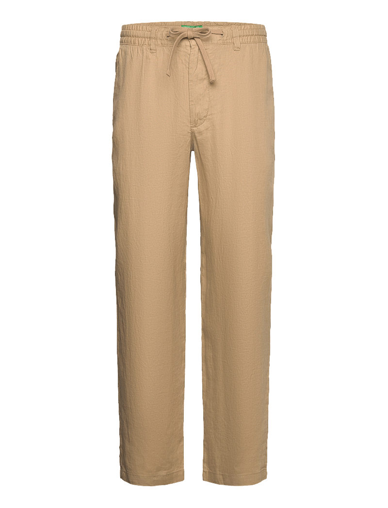 United Colors of Benetton - TROUSERS - leinenhosen - beige - 0