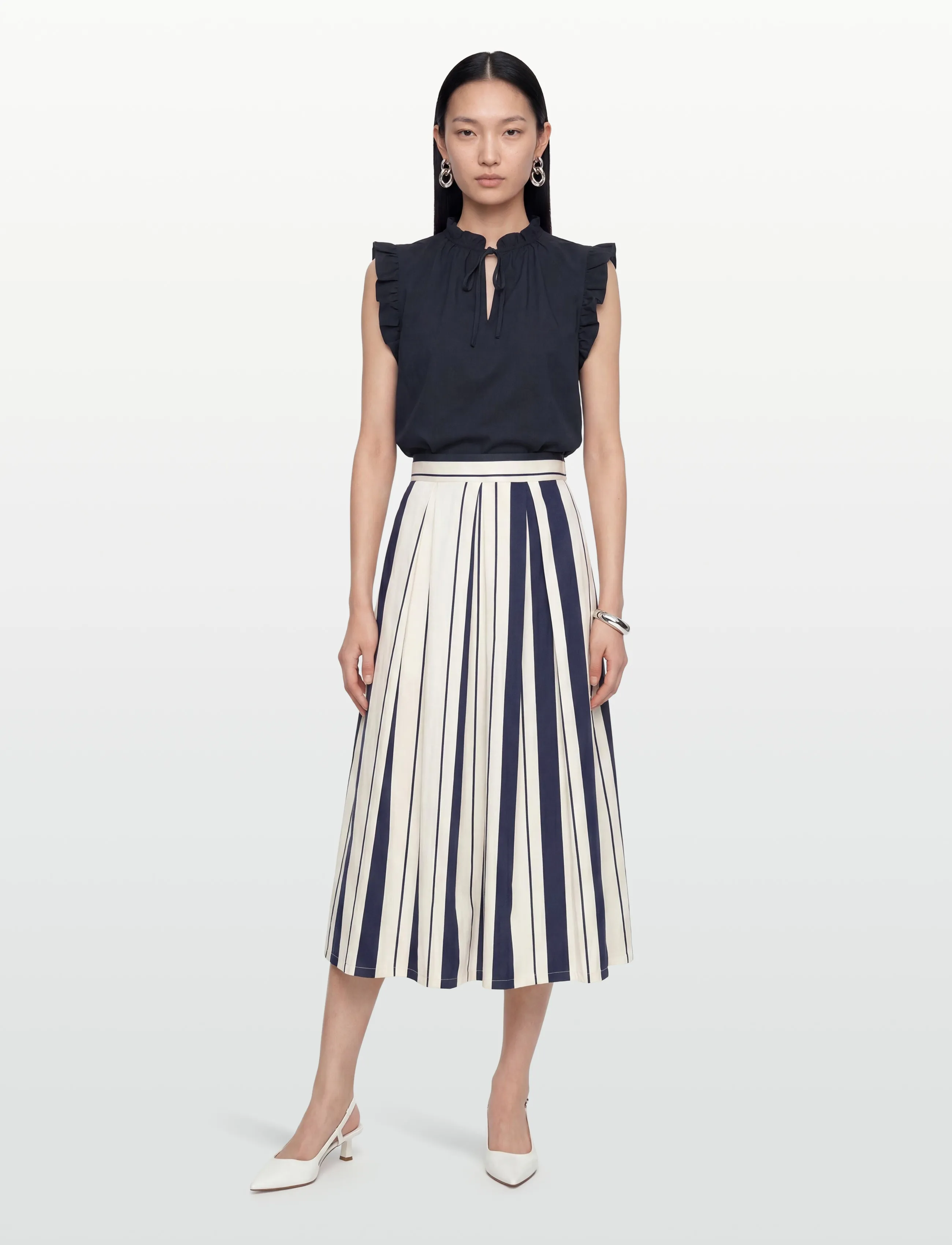 United Colors of Benetton Skirt, XS, Navy, Nederdele > Knælange Og Midi Nederdele, Dame