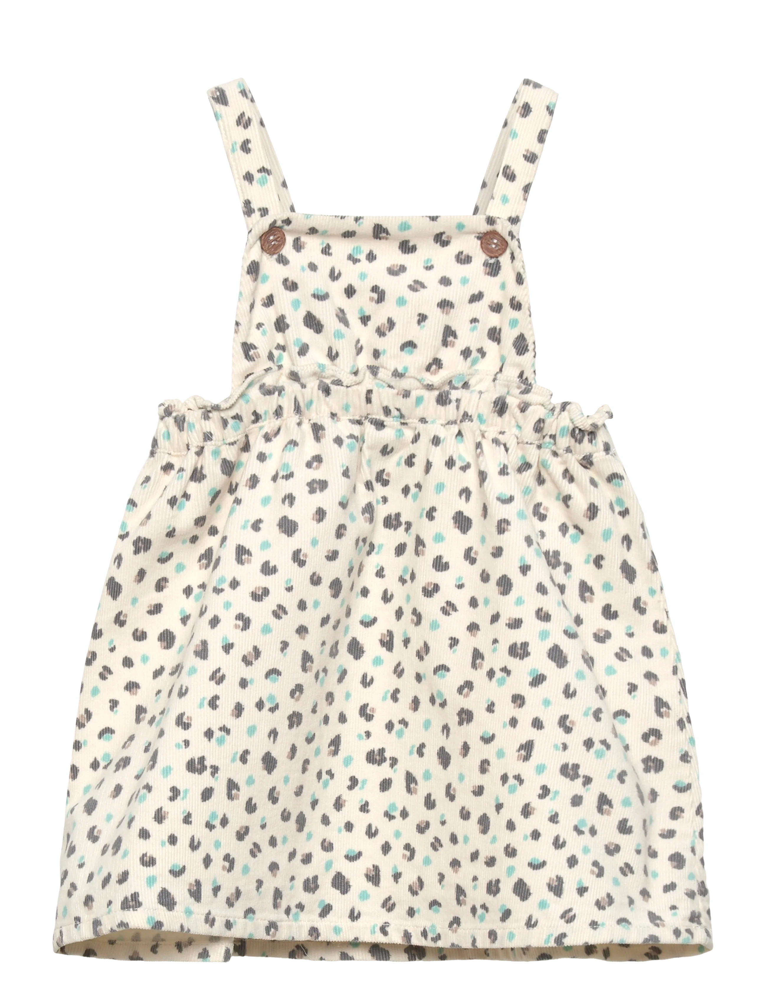United Colors of Benetton Skirt Dungaree, Børn, Leopardprint Smækkjole, Cream, Str: 98