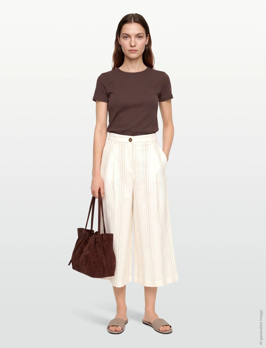 United Colors of Benetton - TROUSERS - culotte püksid - cream - 0