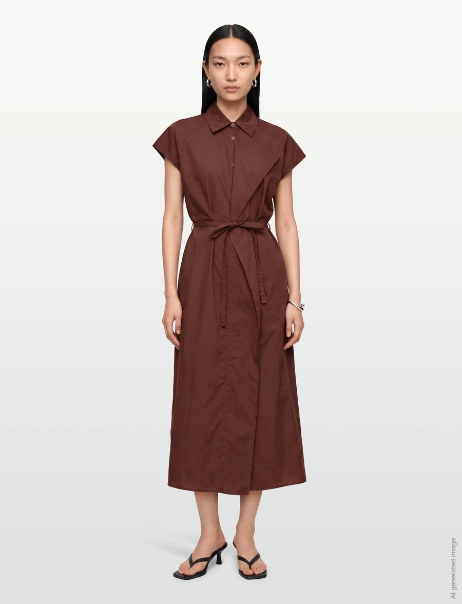 United Colors of Benetton - DRESS - robes chemises - brown - 0