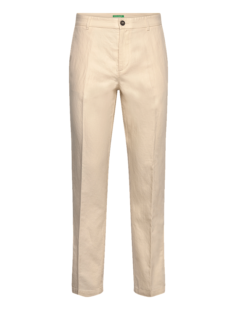 United Colors of Benetton - TROUSERS - leinenanzughosen - beige - 0