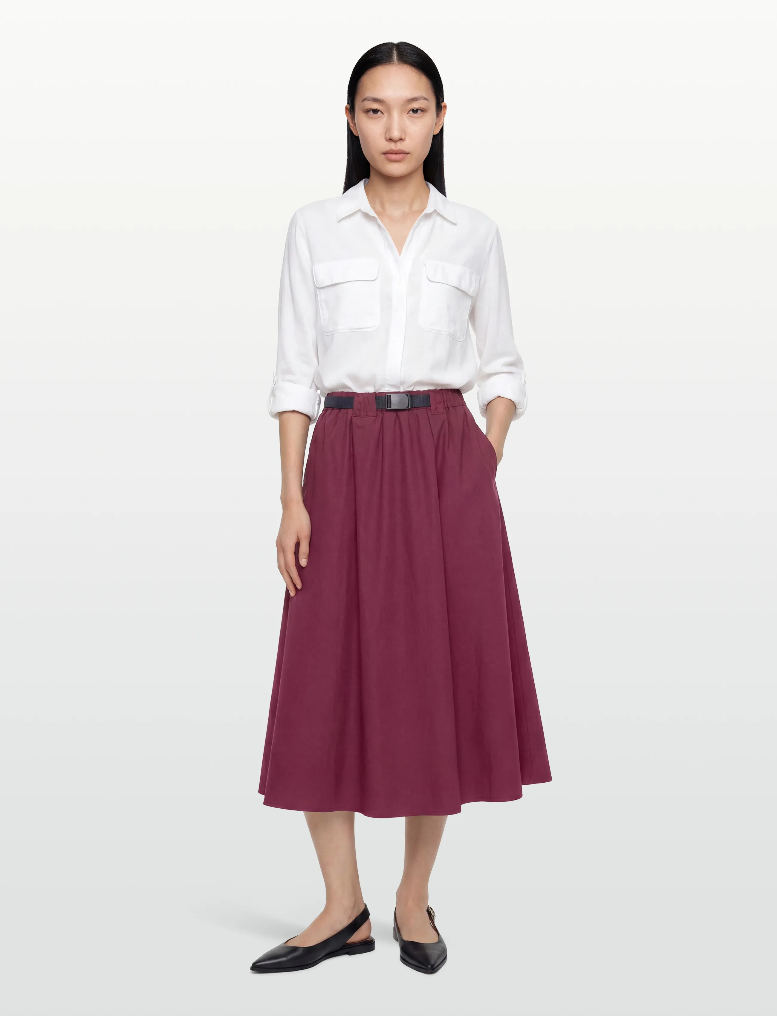 United Colors of Benetton SKIRT - Midiseelikud - BROWN / burgundy