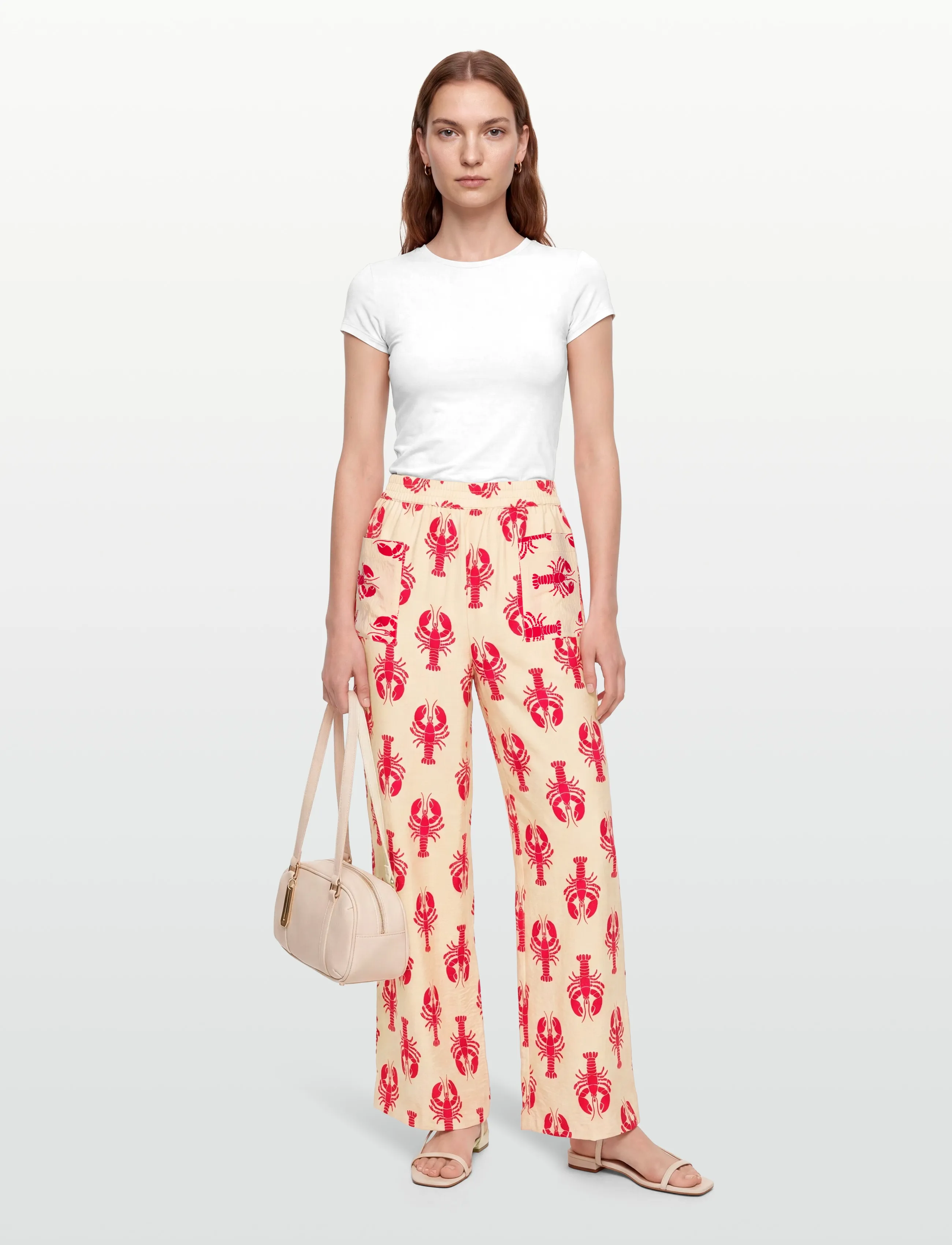 United Colors of Benetton Trousers, L, Cream, Bukser > Brede Ben, Dame