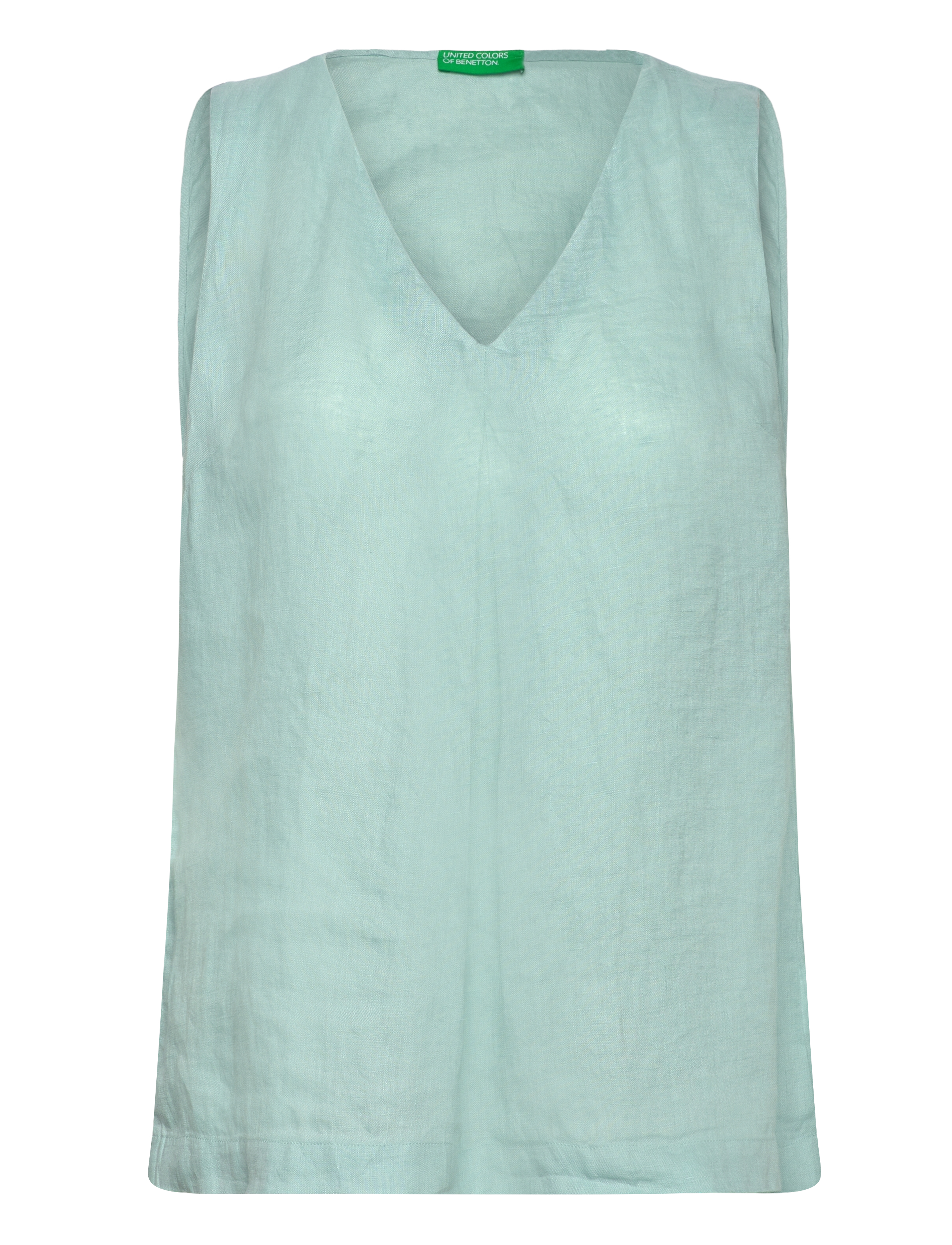 United Colors of Benetton Blouse, Kvinder, V-Hals Bluse, Grøn, Str: XS