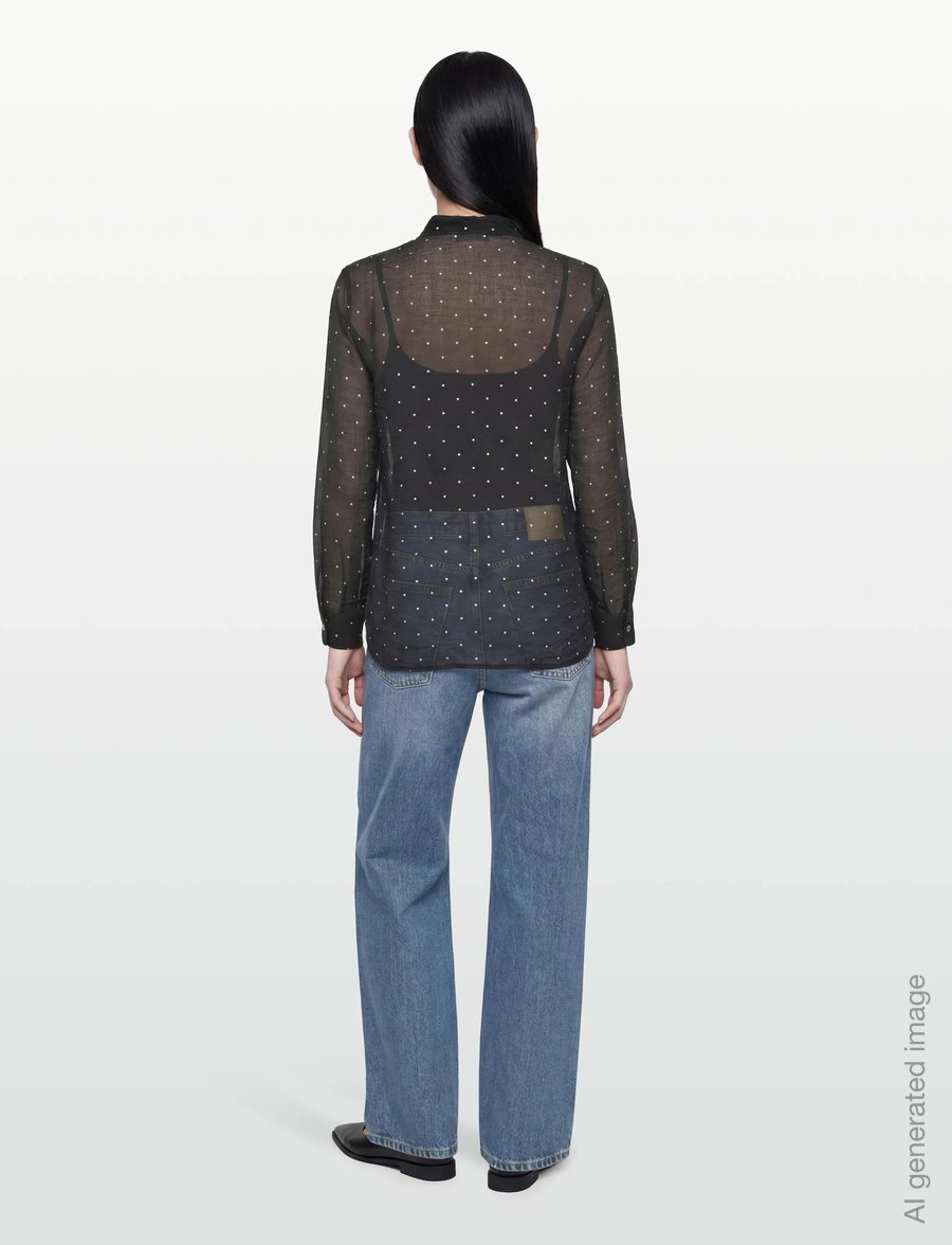 United Colors of Benetton - SHIRT - long sleeved blouses - black - 4