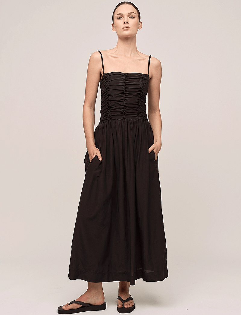 Once Untold - Silkey Smock Dress - midikleider - black - 0