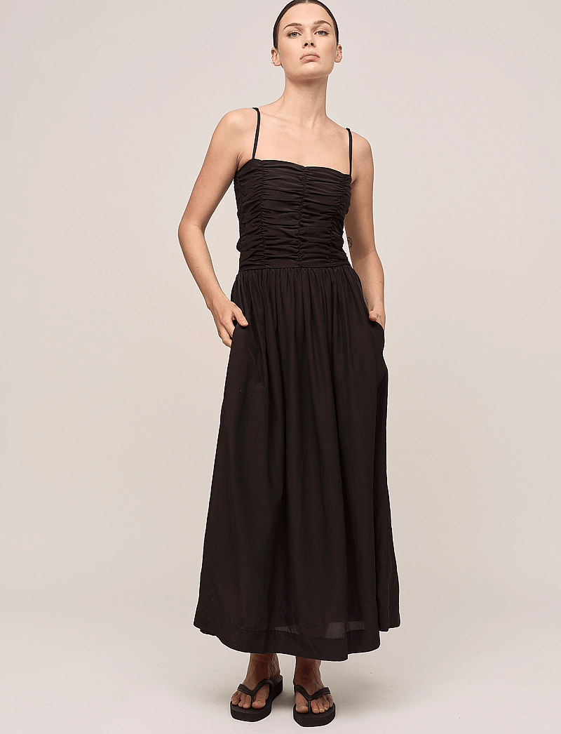 Once Untold - Silkey Smock Dress - midikleider - black - 4