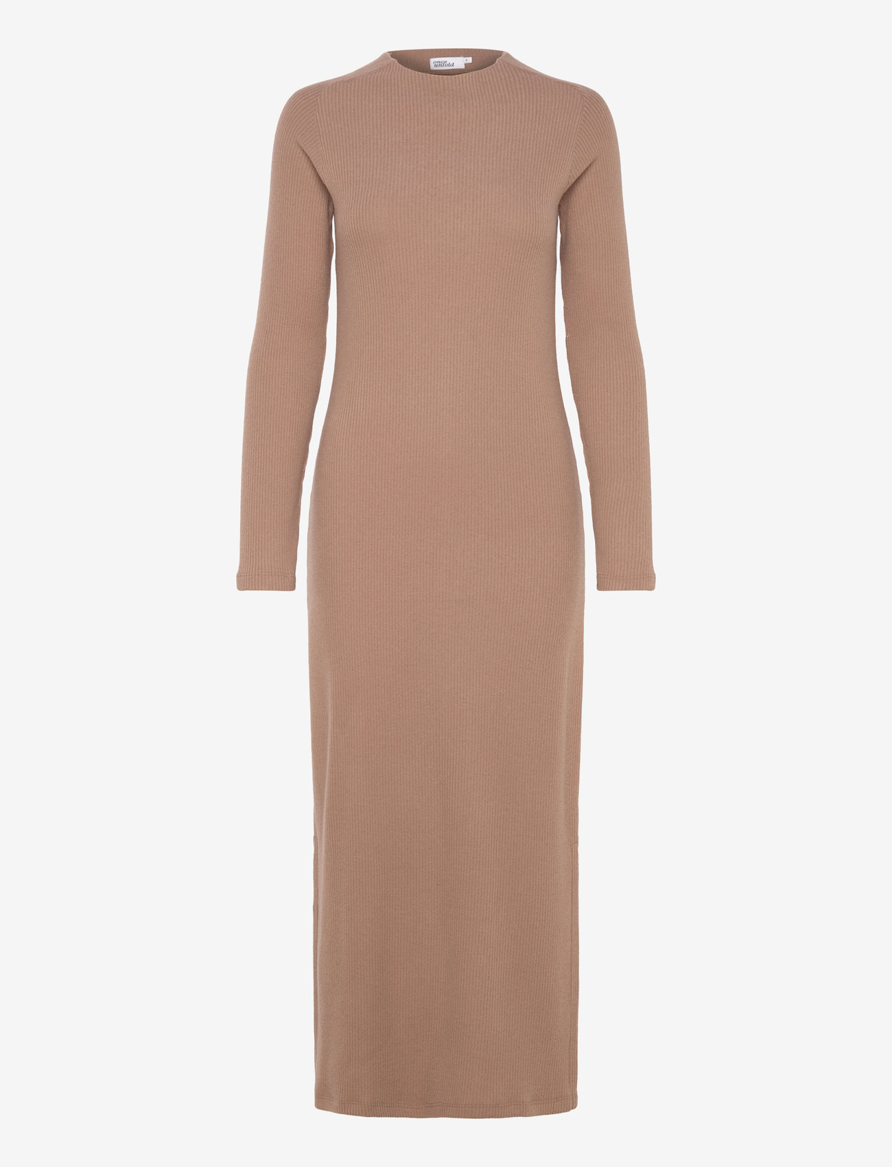 Once Untold - Daniela Rib Dress - knitted dresses - brown melange - 1