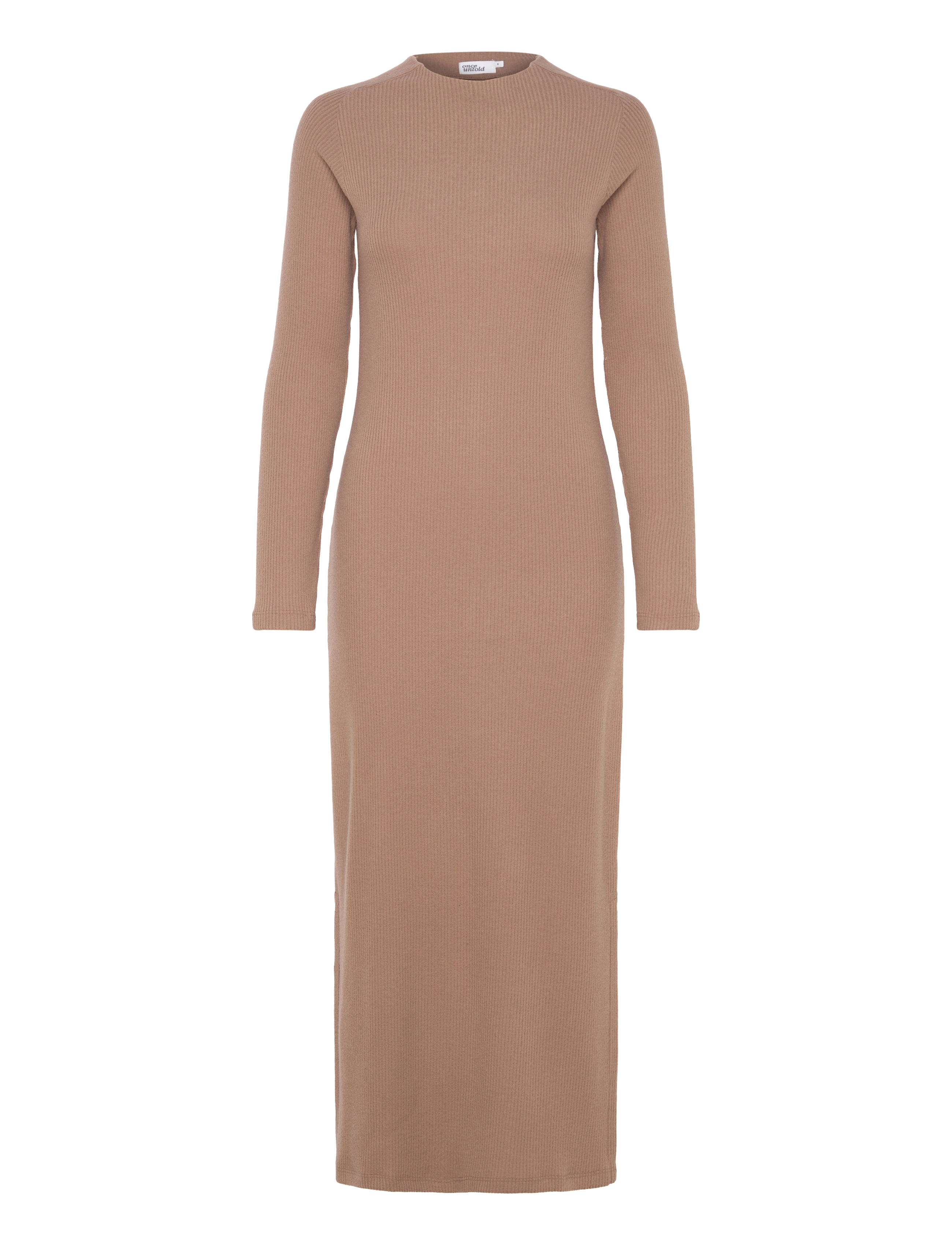 Once Untold Daniela Rib Dress - Once Untold - BROWN MELANGE / beige