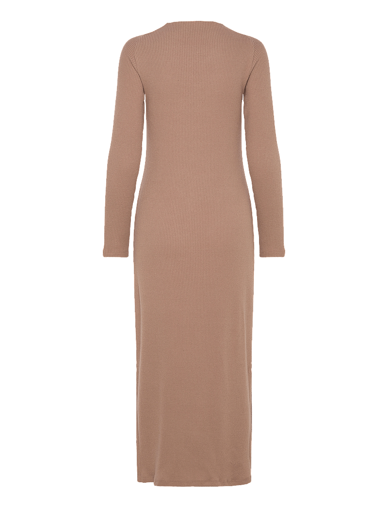 Once Untold - Daniela Rib Dress - knitted dresses - brown melange - 2