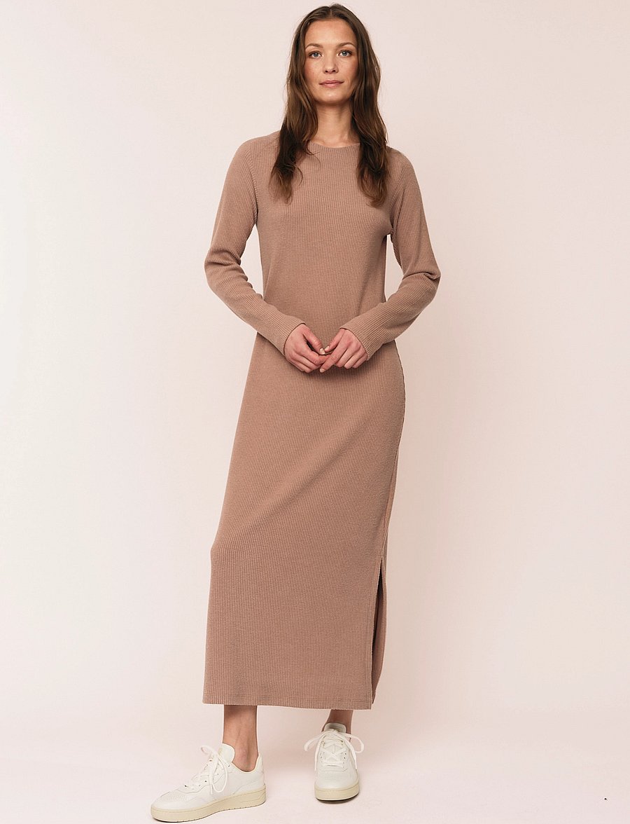 Once Untold - Daniela Rib Dress - strickkleider - brown melange - 5