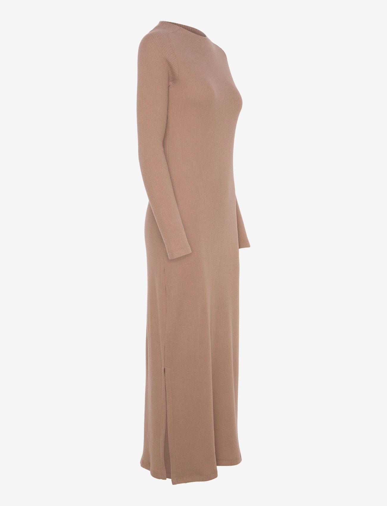 Once Untold - Daniela Rib Dress - knitted dresses - brown melange - 3
