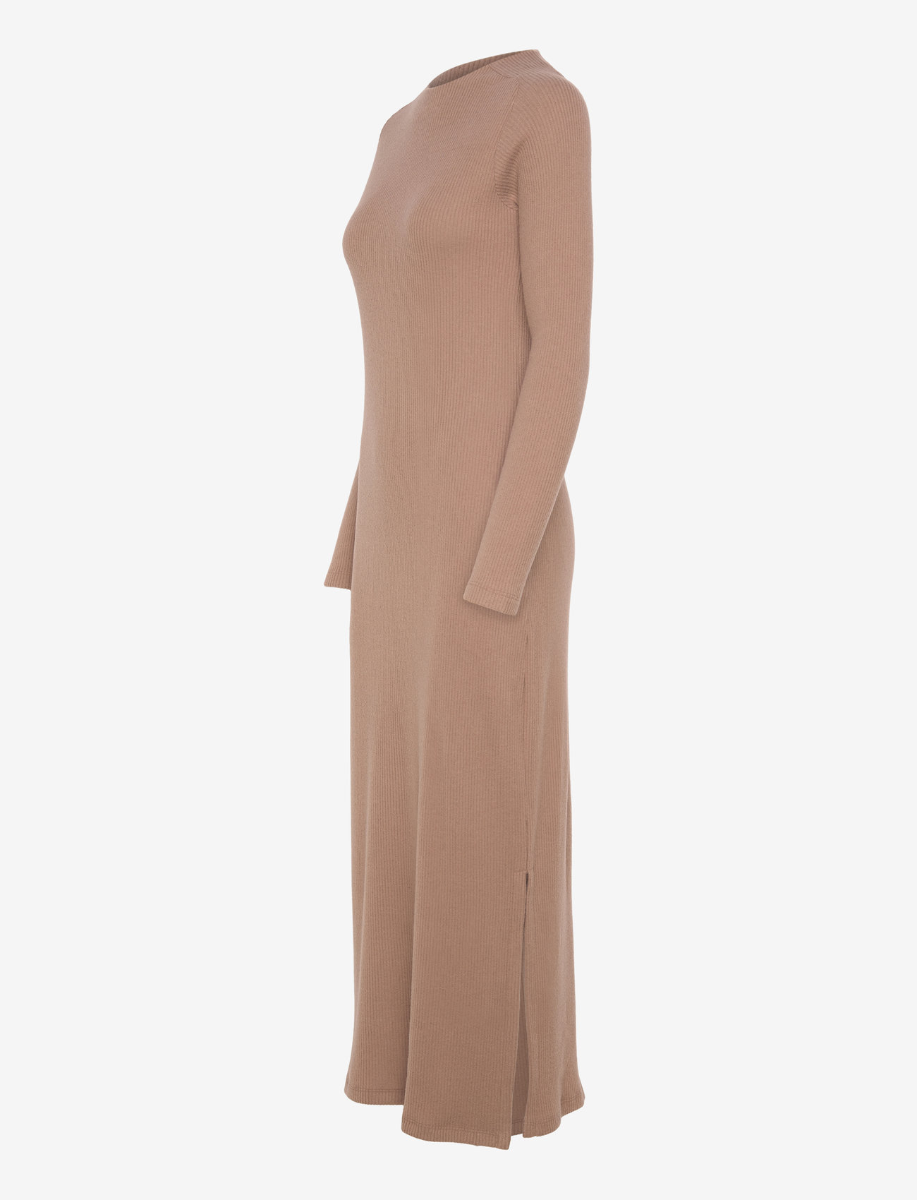 Once Untold - Daniela Rib Dress - knitted dresses - brown melange - 4