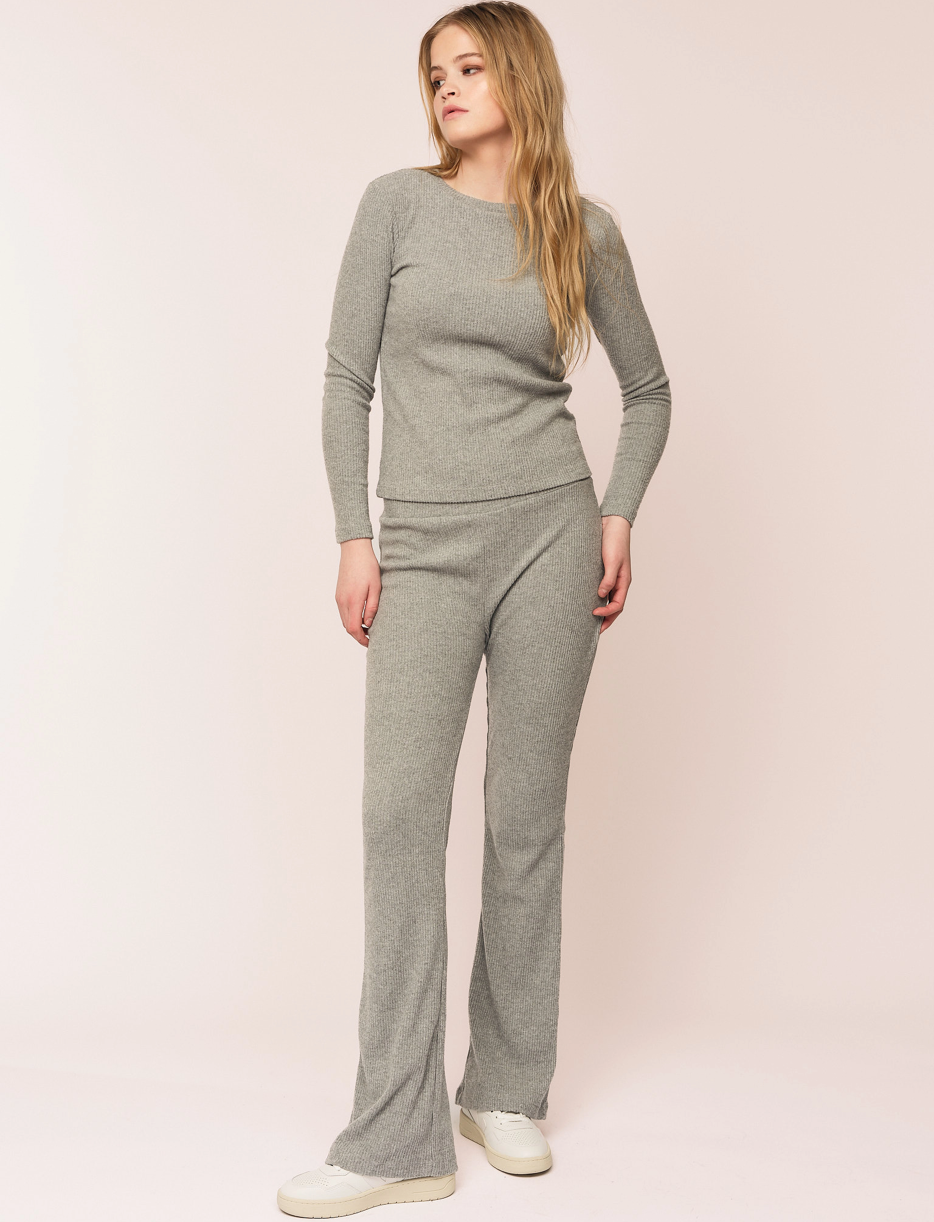 Once Untold - Daniela Rib Trouser - byxor - dark grey melange - 3
