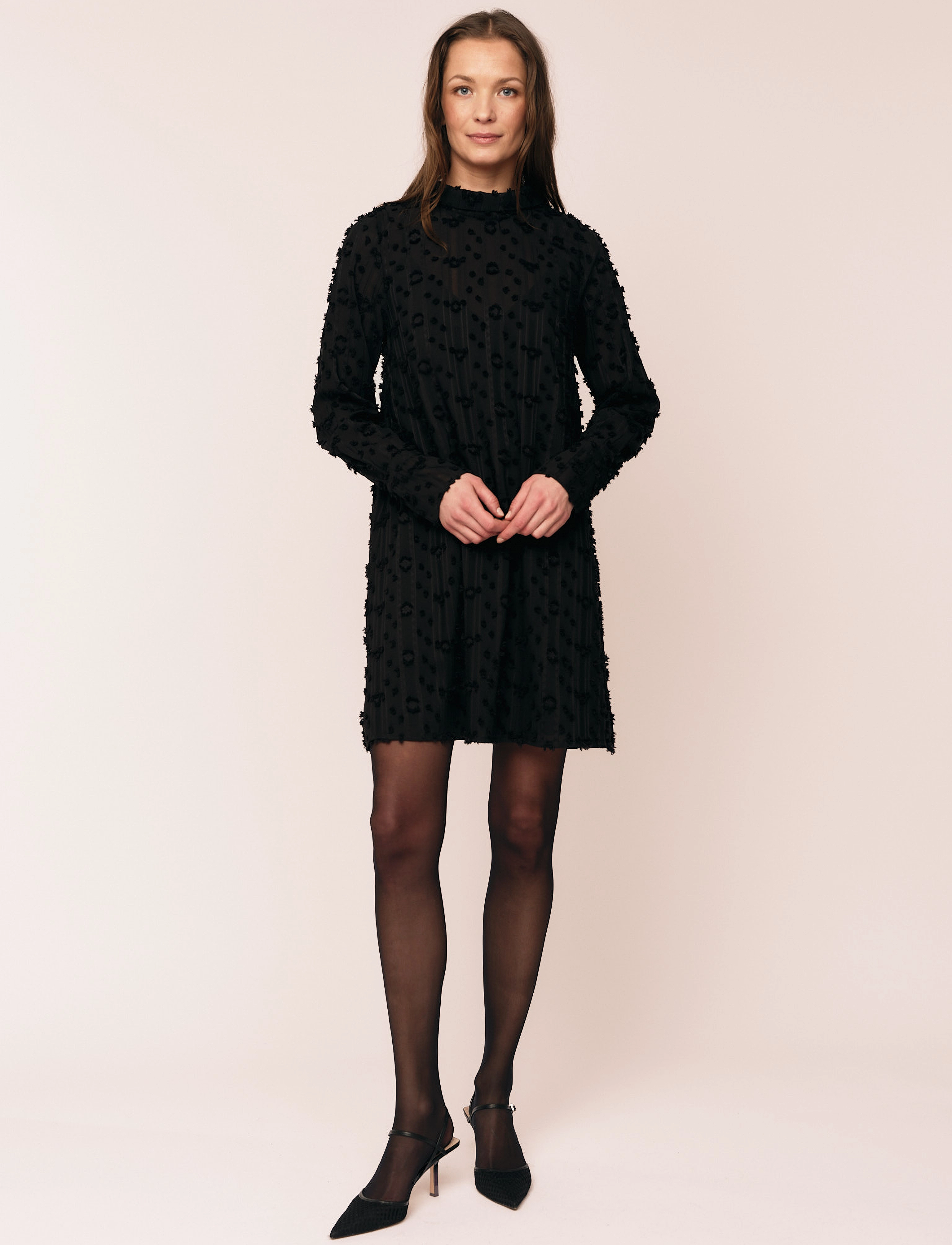 Once Untold Julia Mock Neck Dress - Cocktailkjoler - BLACK / black