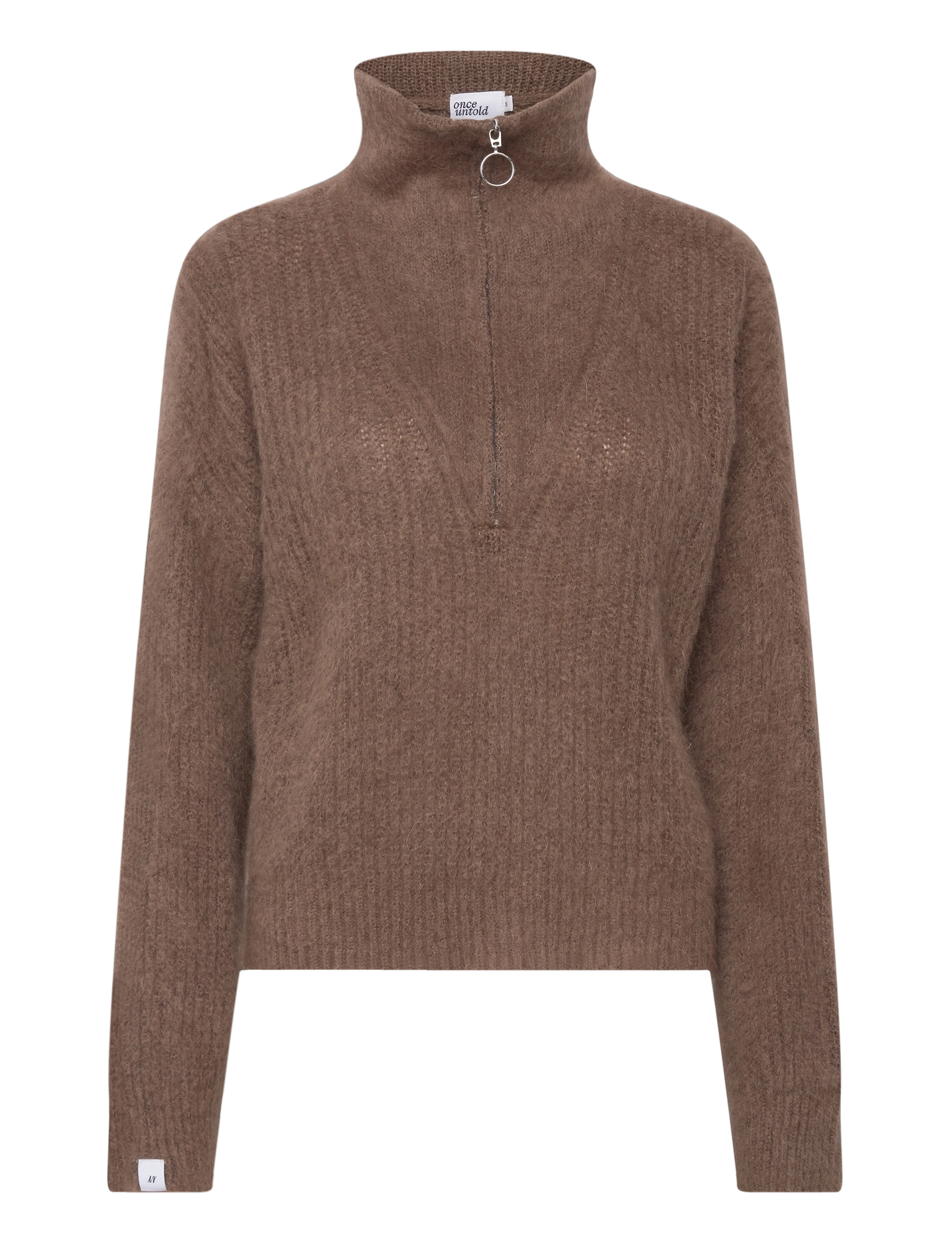Once Untold Florie Brushed Zip Knit - Once Untold - CHOCOLATE BROWN / brown